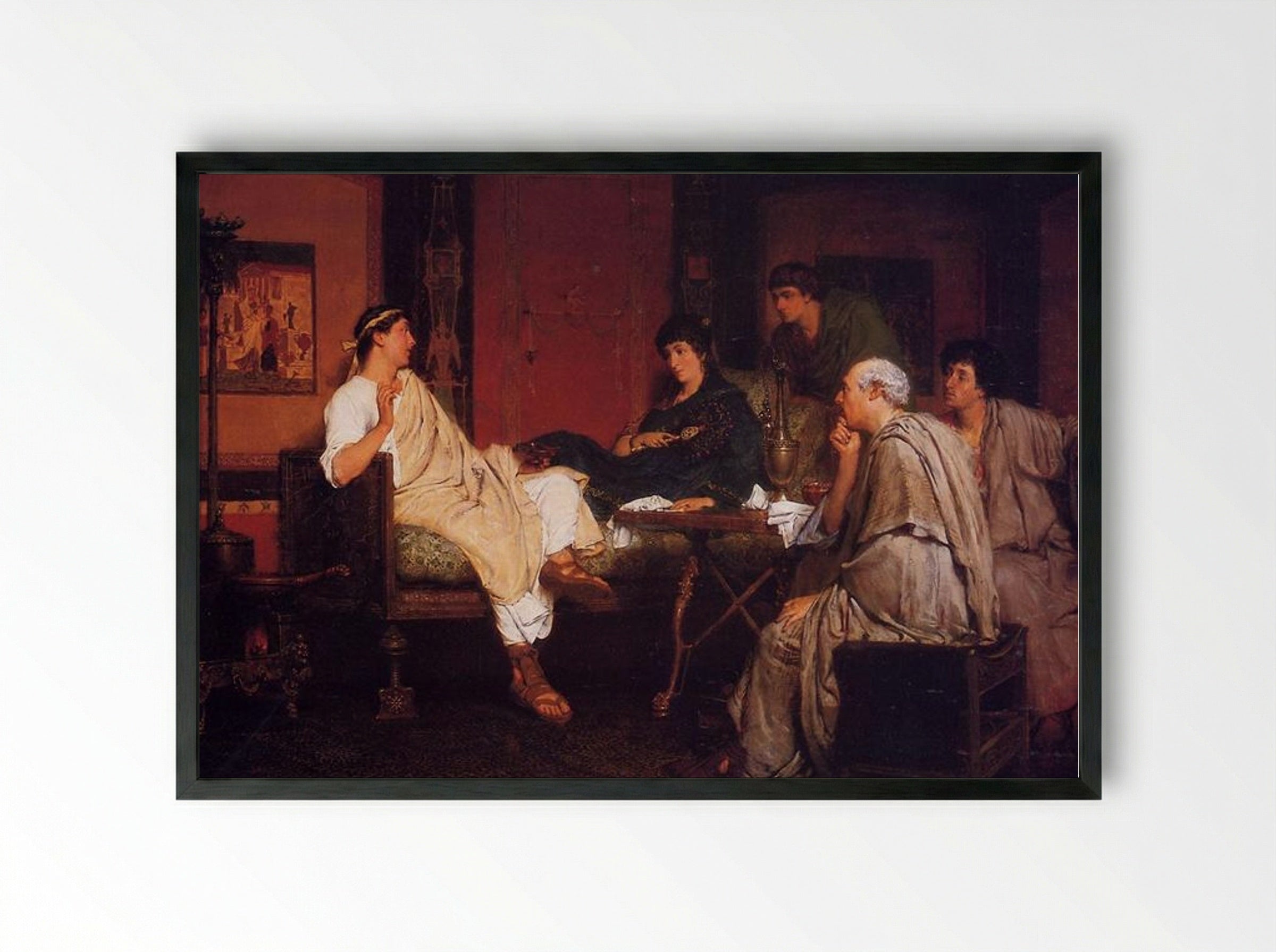 Tibullus at Delia's - Sir Lawrence Alma-Tadema - Framed Print Black