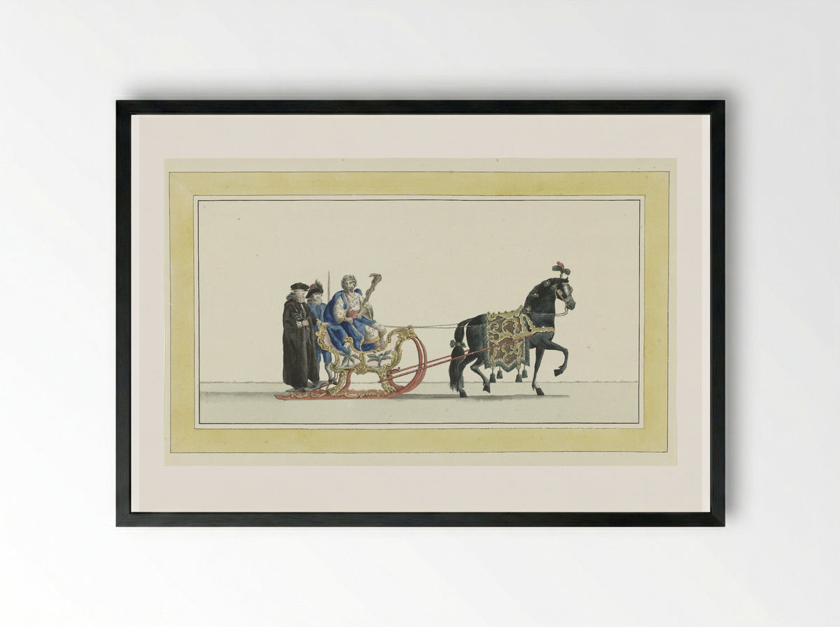 Tiende slede - Abraham Delfos - Framed Print Black