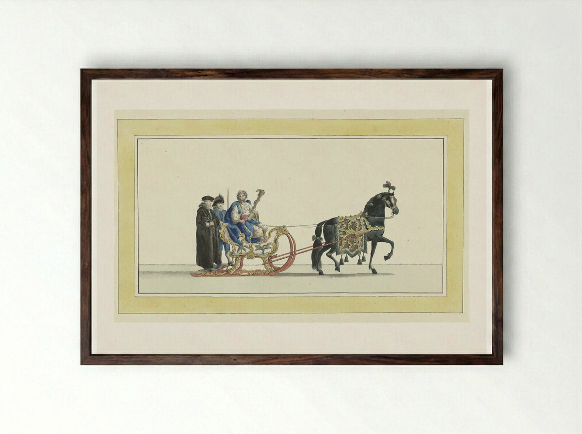 Tiende slede - Abraham Delfos - Framed Print Dark Wood