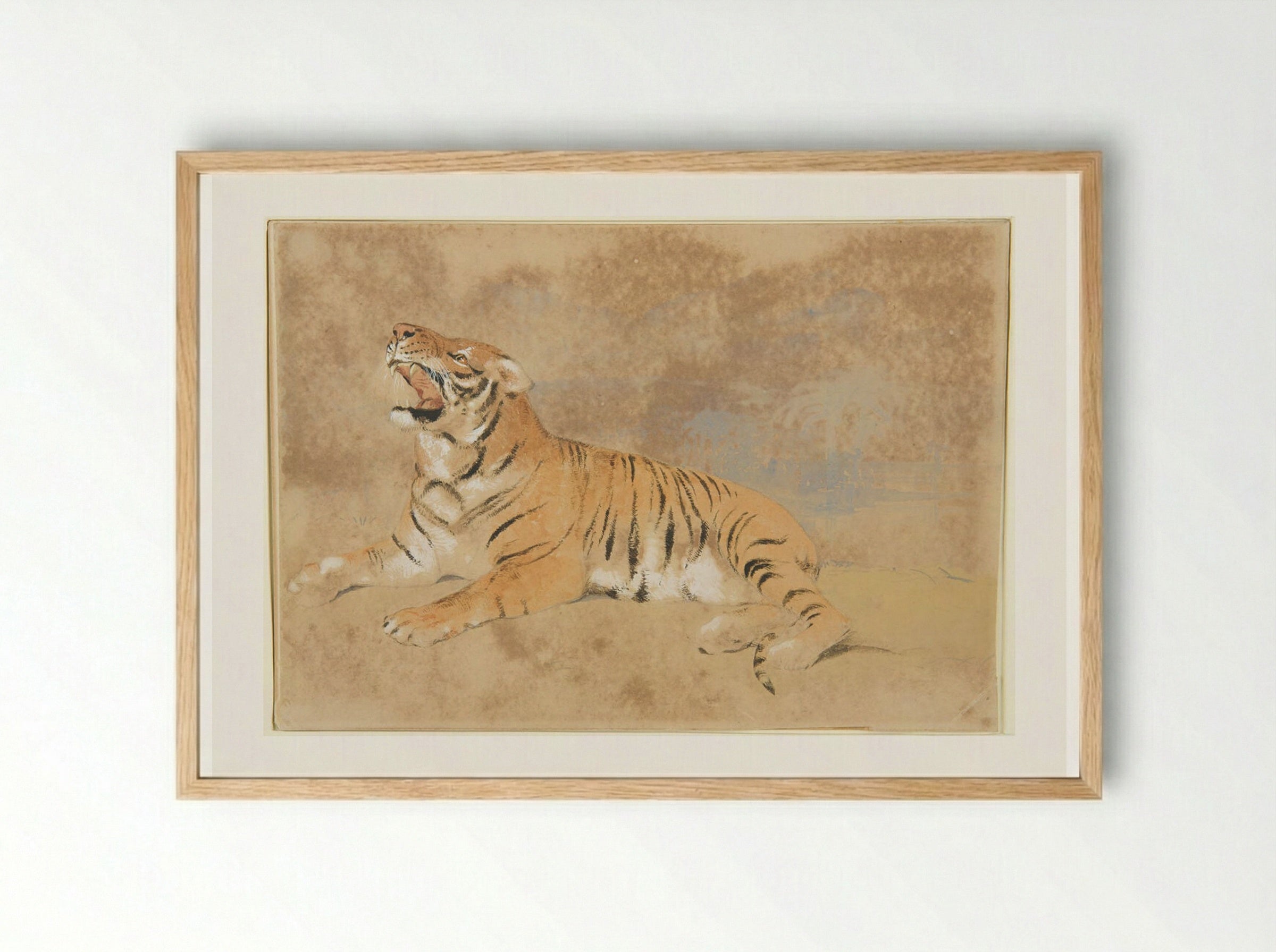 Tiger - Sir Edwin Henry Landseer - Framed Print Wood