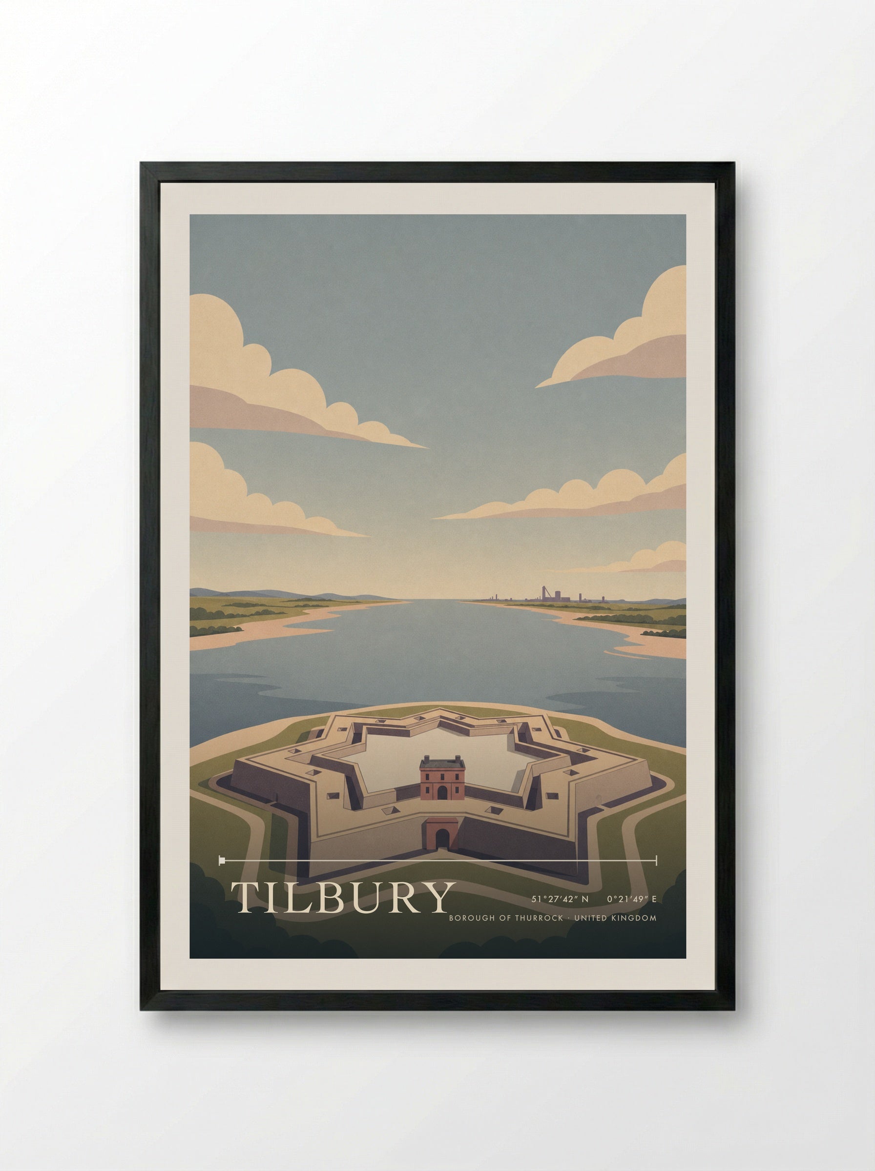 Tilbury Borough of Thurrock United Kingdom Travel Poster - Framed Print Black