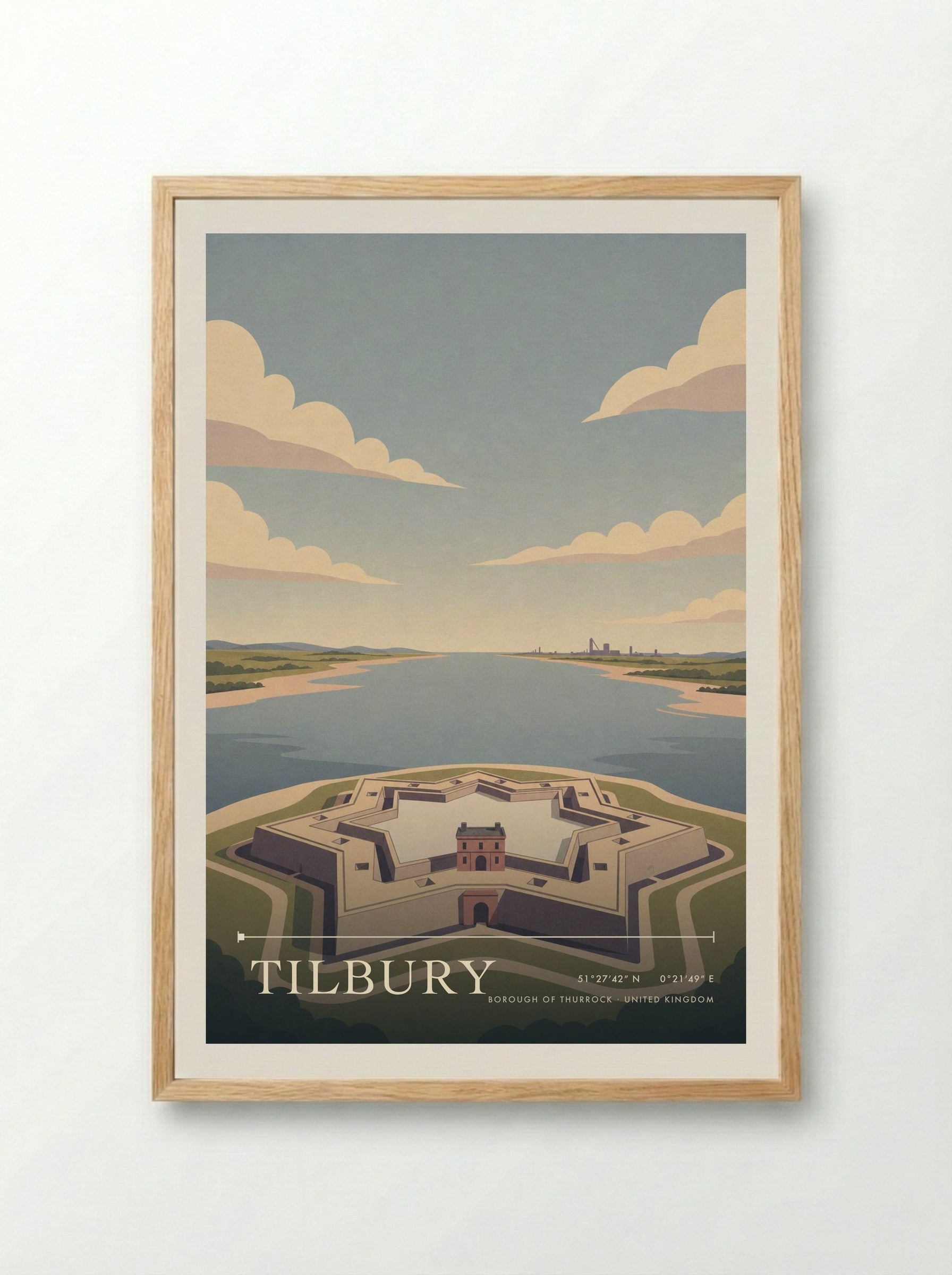 Tilbury Borough of Thurrock United Kingdom Travel Poster - Framed Print Wood