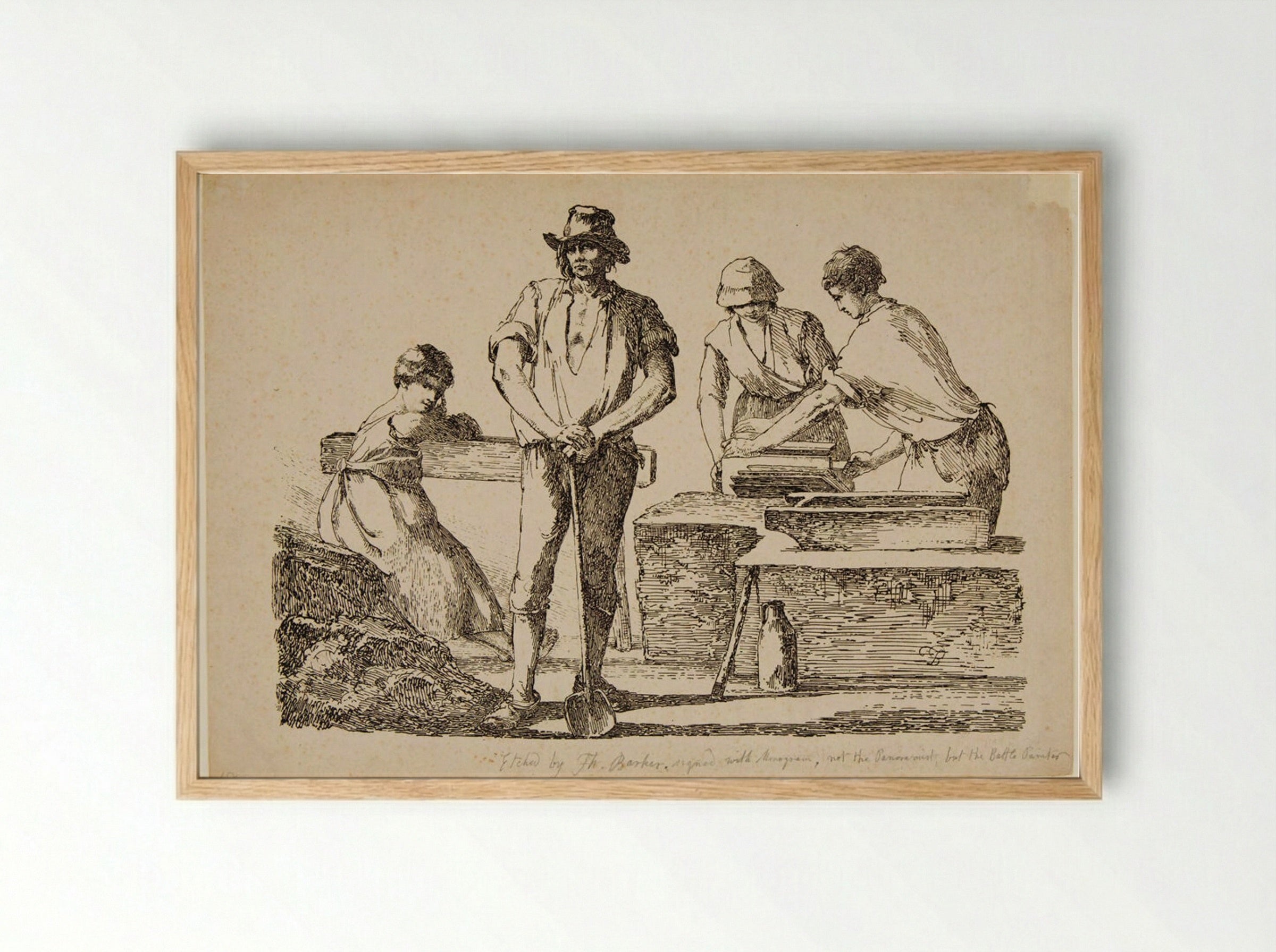 Tilemakers - Thomas Barker - Framed Print Wood