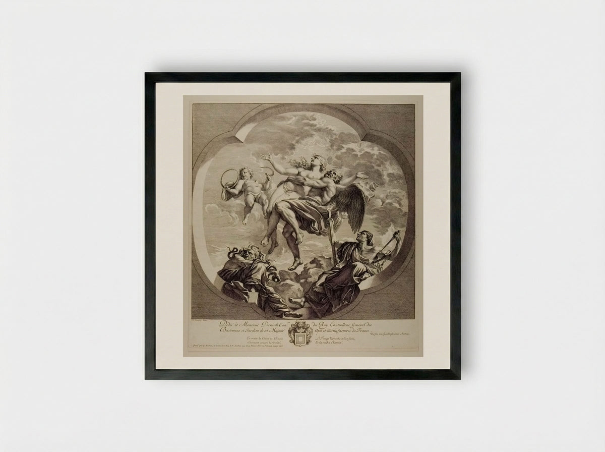 Time Bearing Truth above the Reach of Envy and Slander - Gérard Audran - Framed Print Black