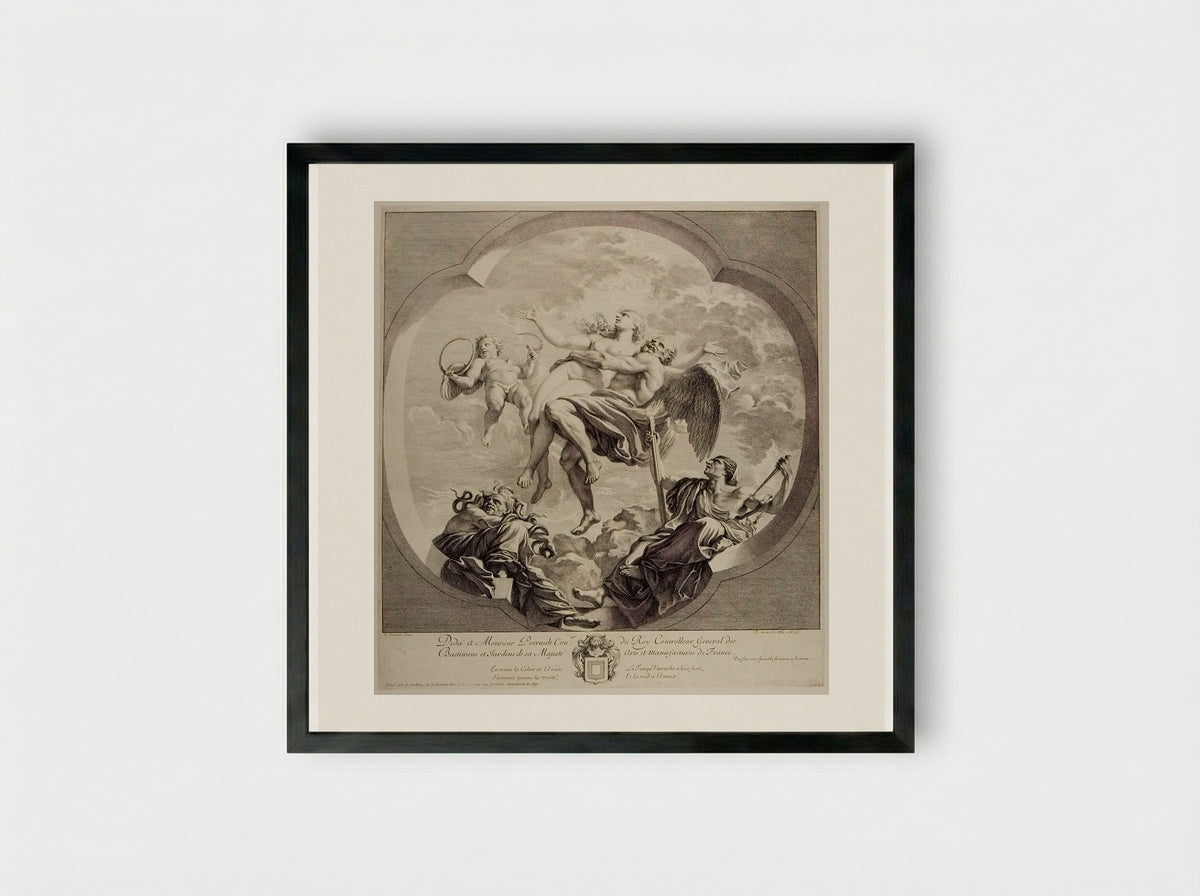 Time Bearing the Truth above the Reach of Envy and Slander - Gérard Audran - Framed Print Black