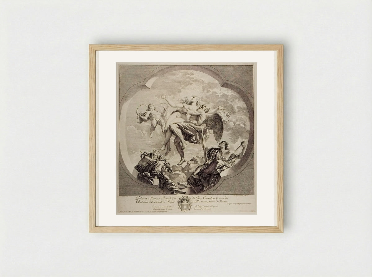 Time Bearing the Truth above the Reach of Envy and Slander - Gérard Audran - Framed Print Wood