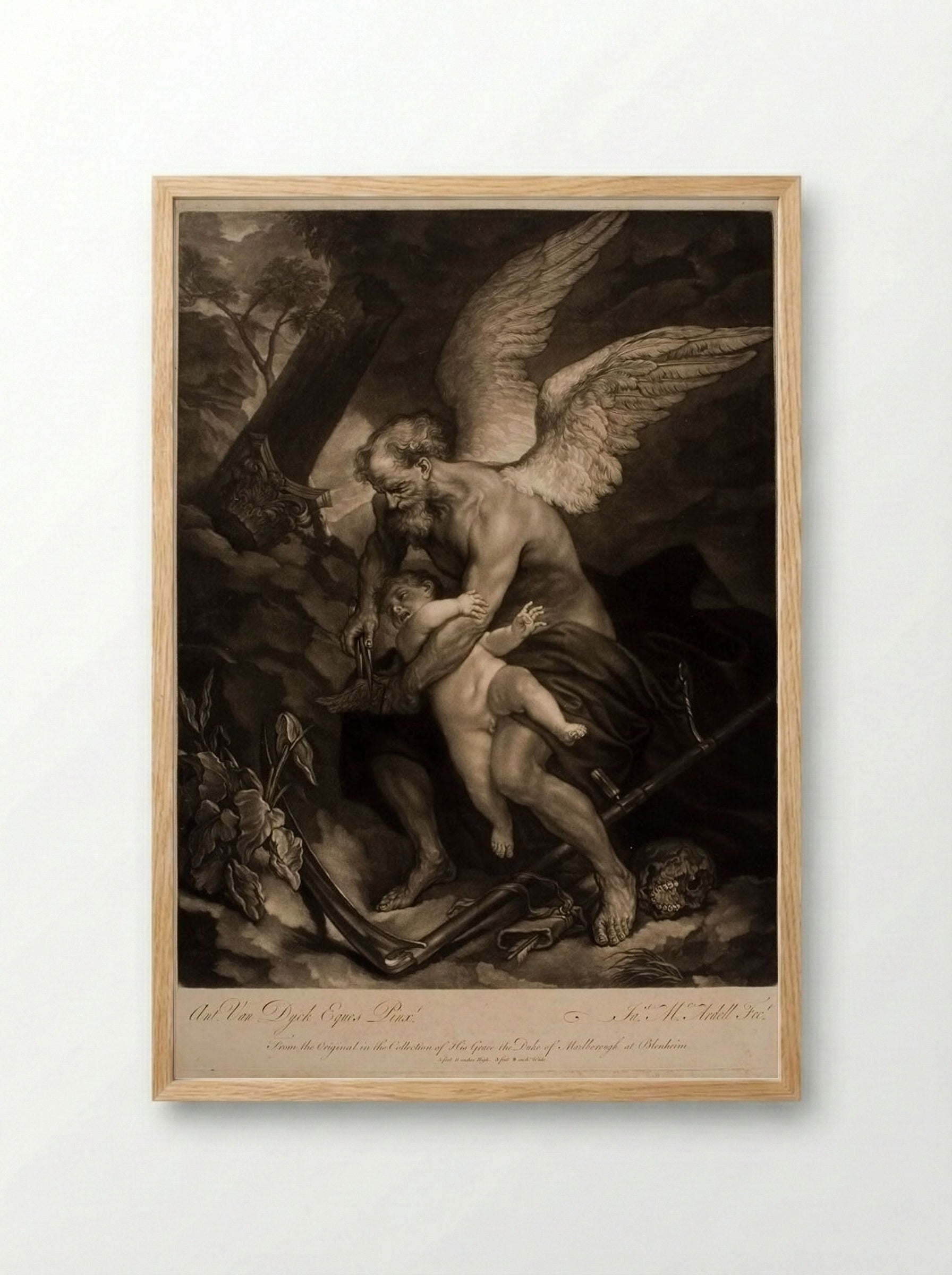 Time Clipping the Wings of Love - James McArdell - Framed Print Wood