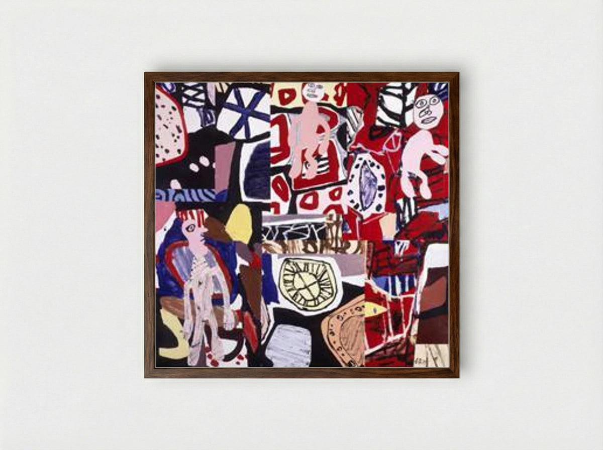 Times and places - Jean Dubuffet - Framed Print Dark Wood