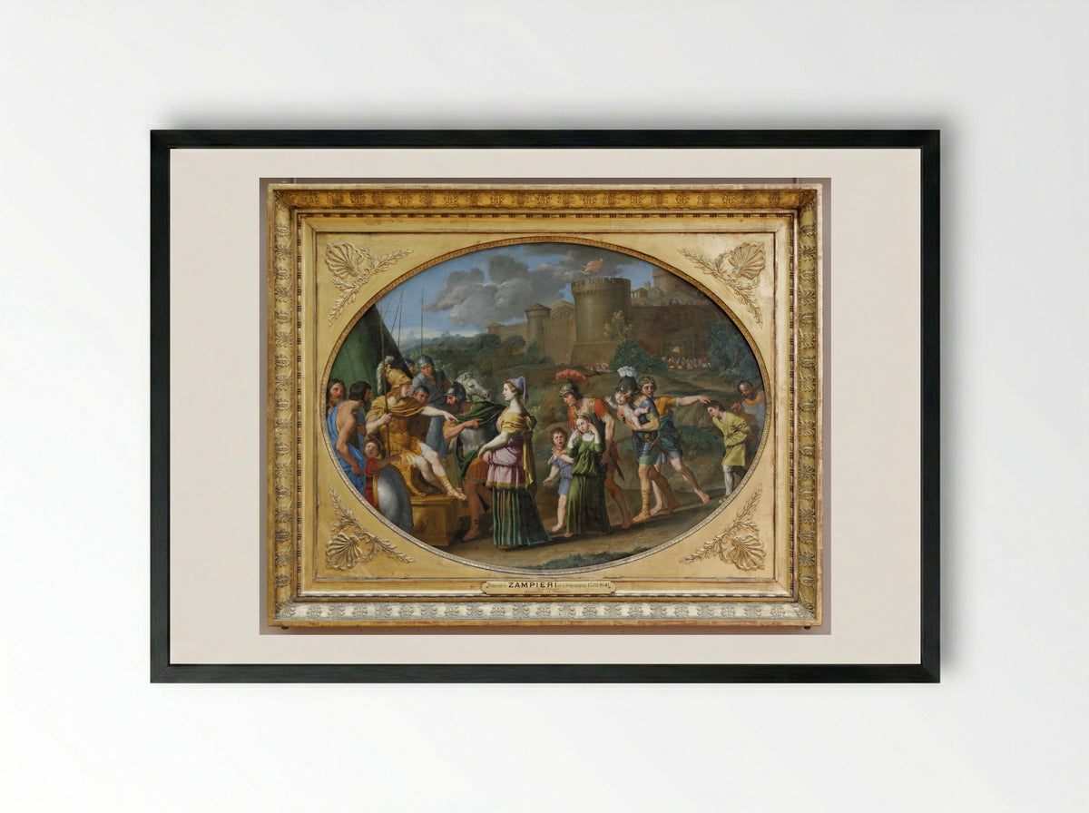 Timoclea Before Alexander the Great - Domenichino - Framed Print Black