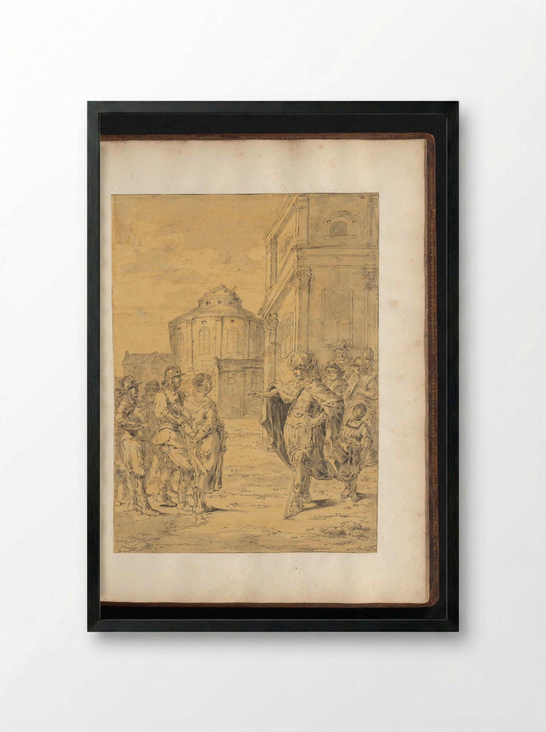Timoclea Brought Before Alexander the Great - Leonaert Bramer - Framed Print Black
