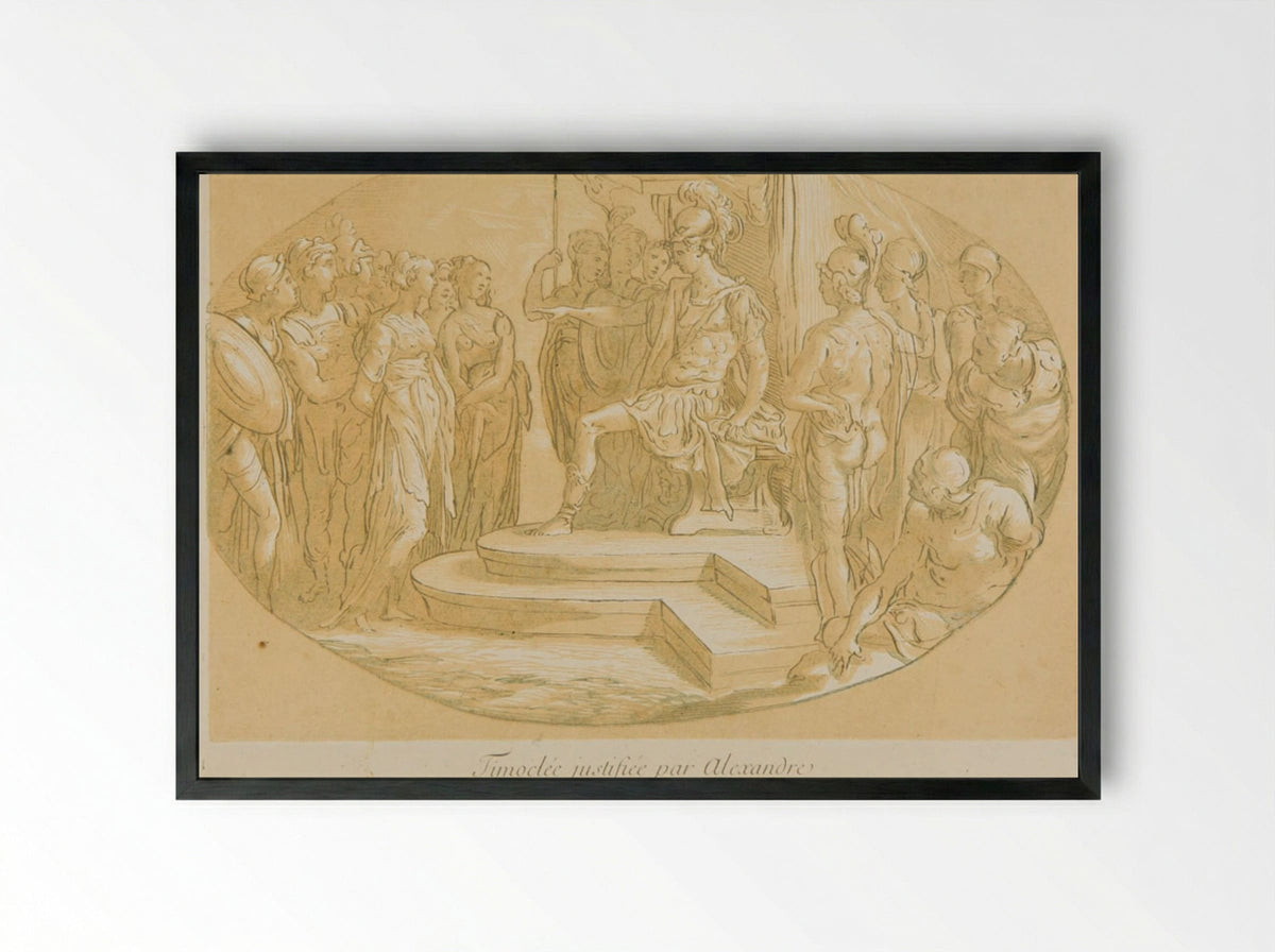 Timocleus Justified by Alexander - Anne Claude Philippe de Thubières, comte de Caylus - Framed Print Black