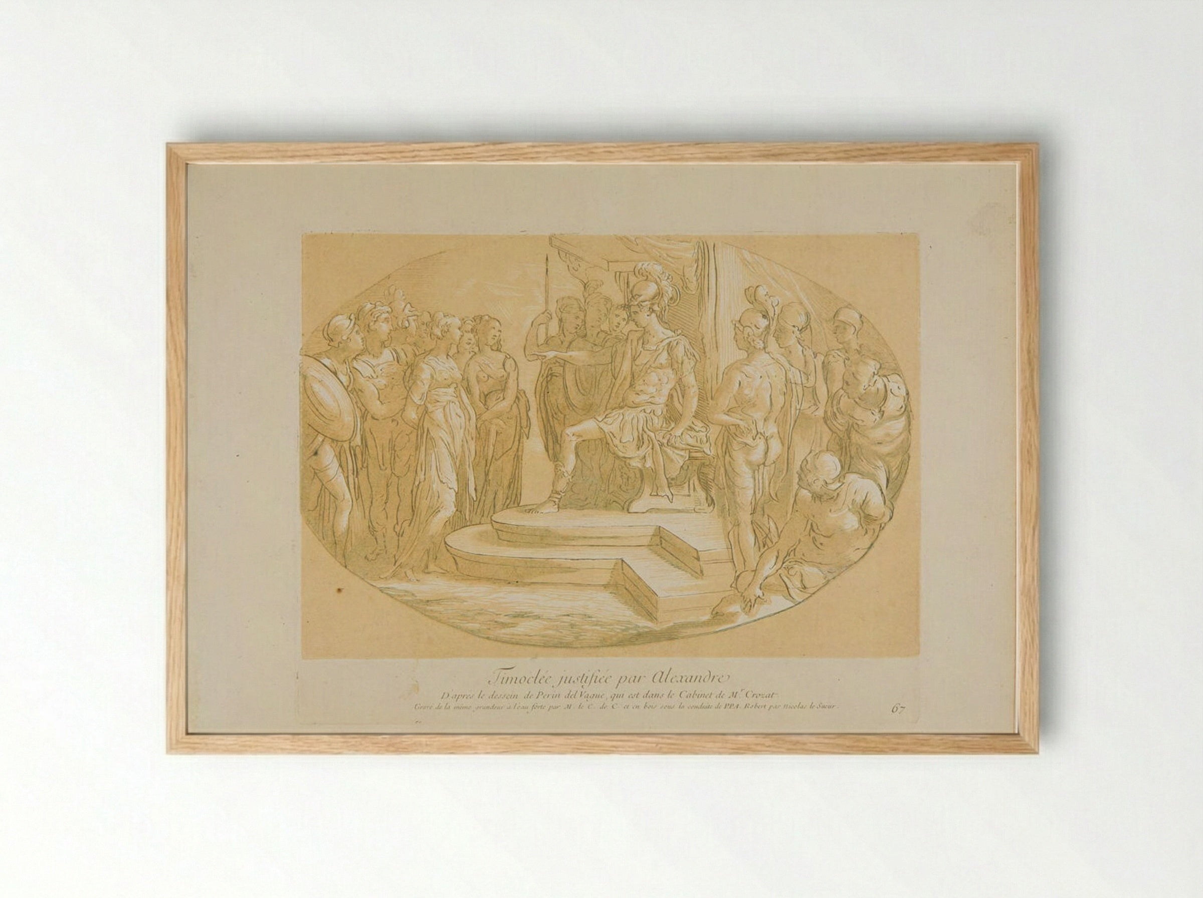 Timocleus Justified by Alexander - Anne Claude Philippe de Thubières, comte de Caylus - Framed Print Wood