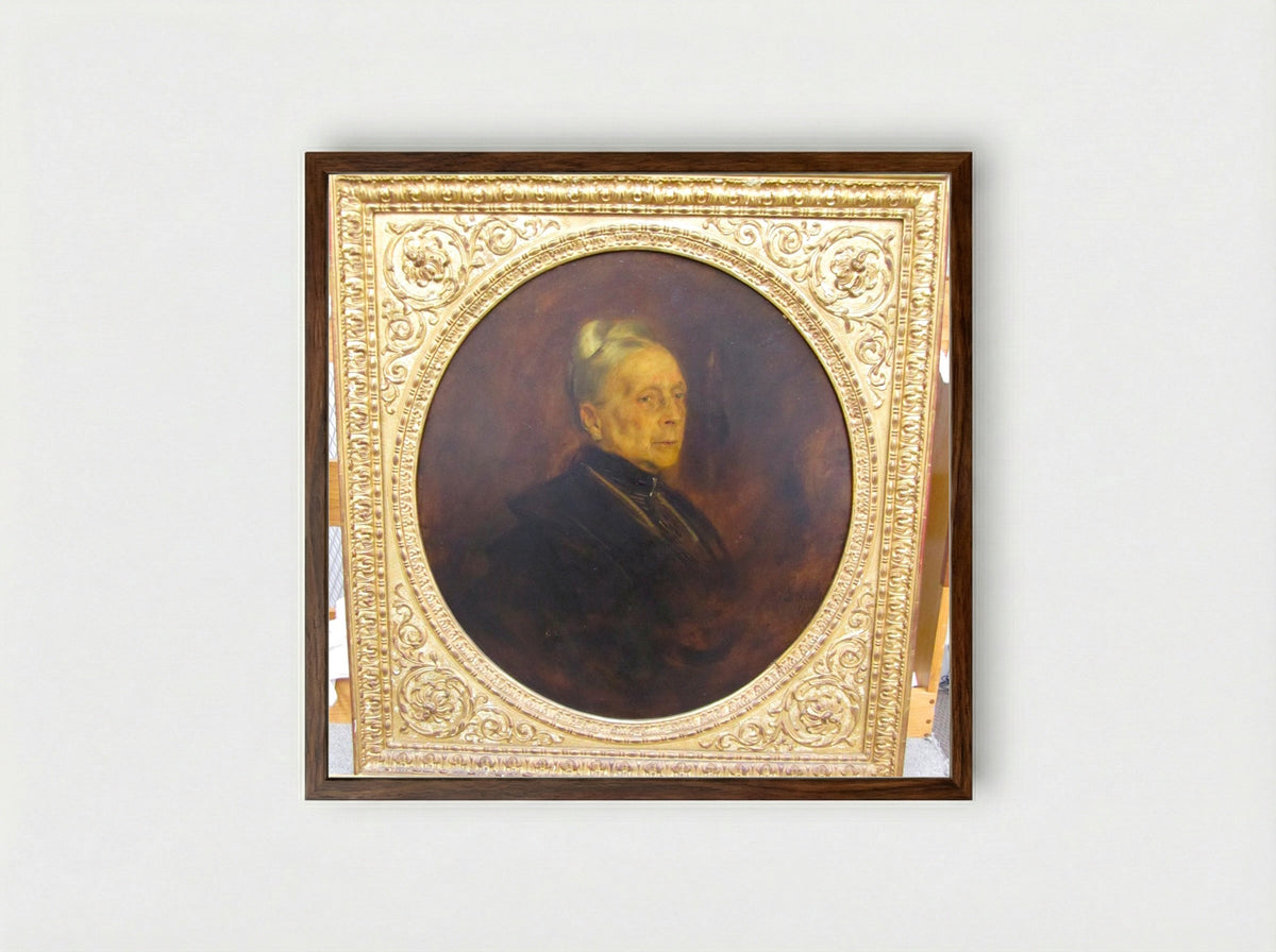 Tina Joest - Franz von Lenbach - Framed Print Dark Wood
