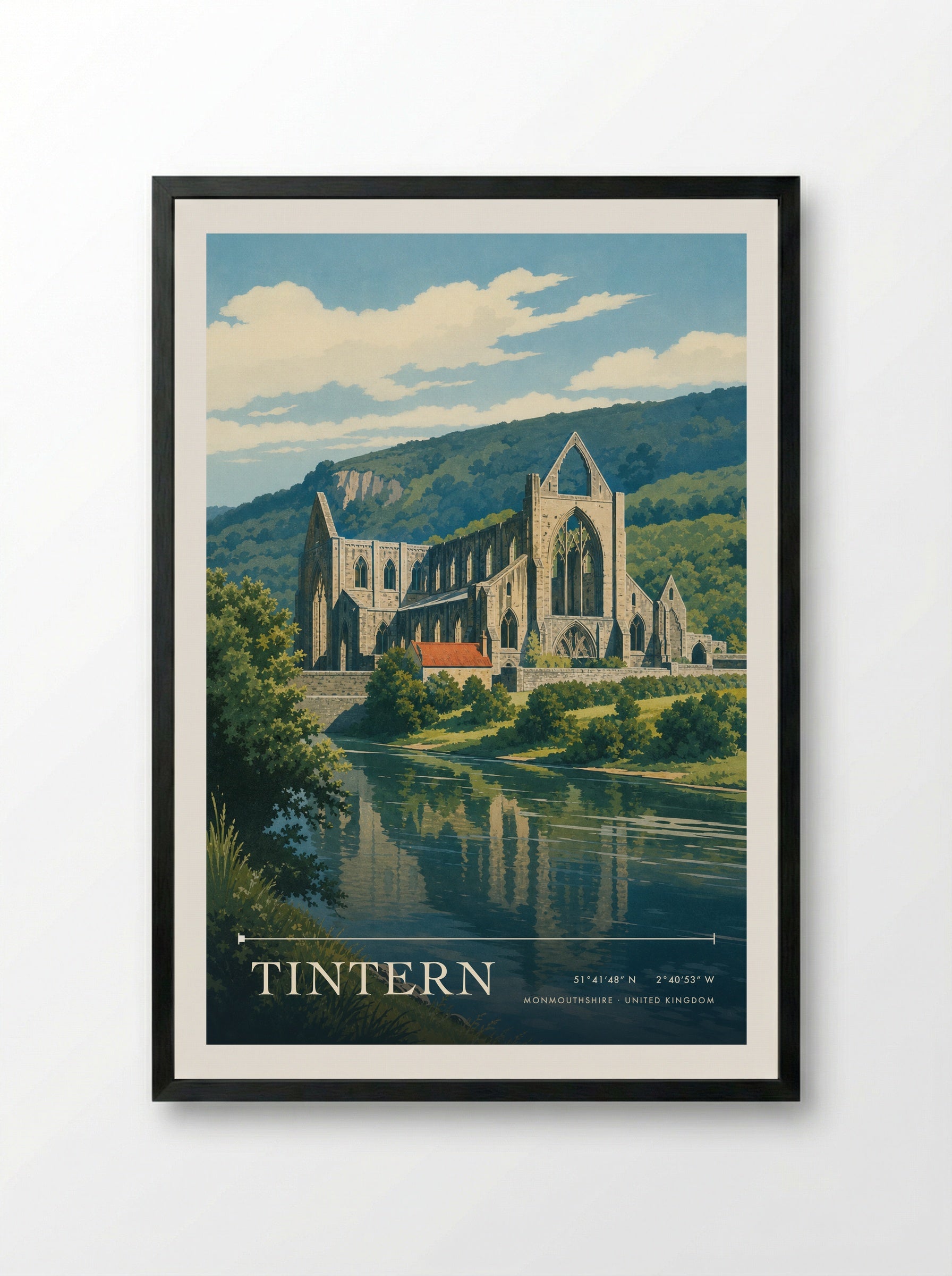 Tintern Monmouthshire United Kingdom Travel Poster - Framed Print Black