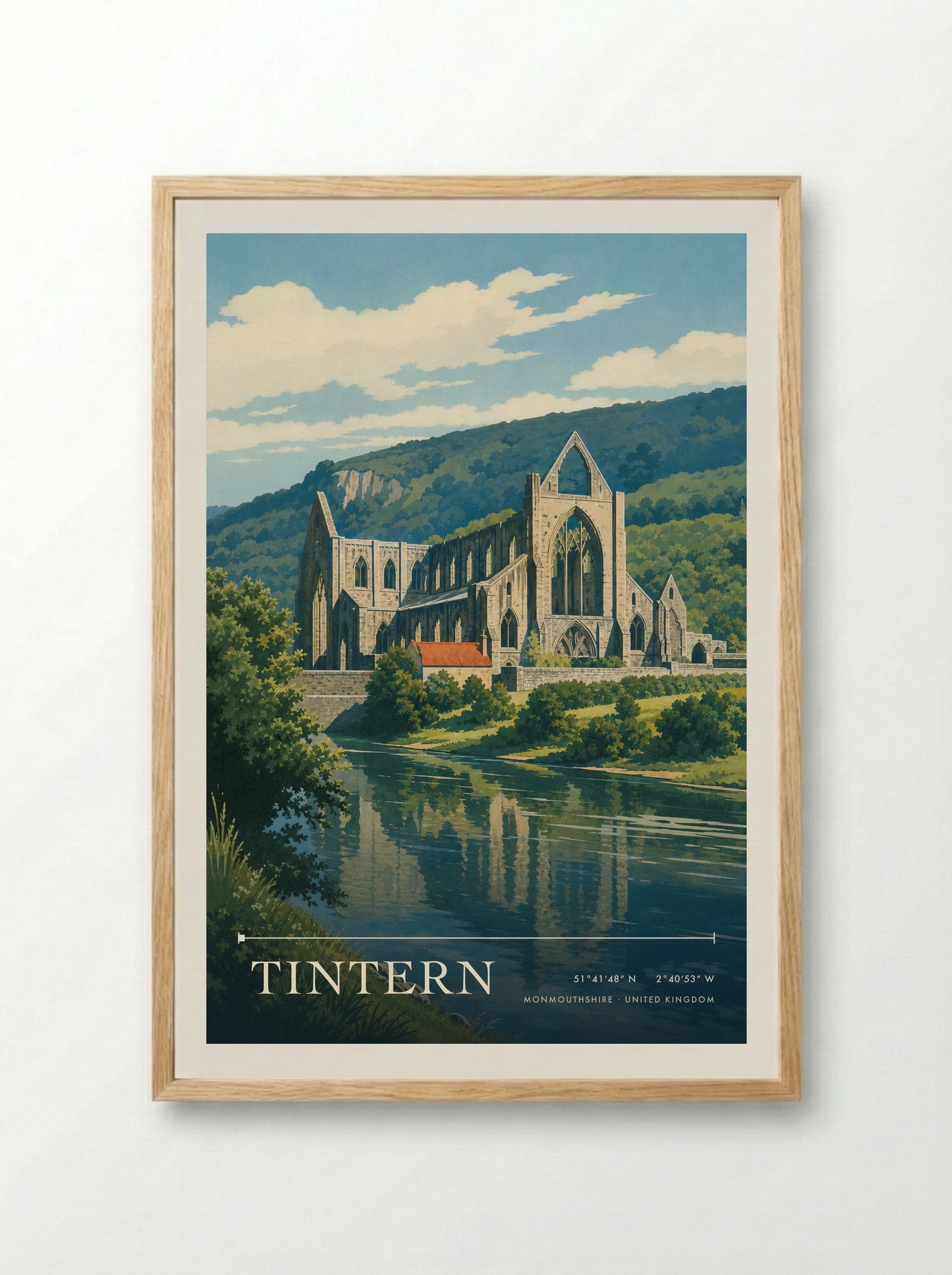 Tintern Monmouthshire United Kingdom Travel Poster - Framed Print Wood