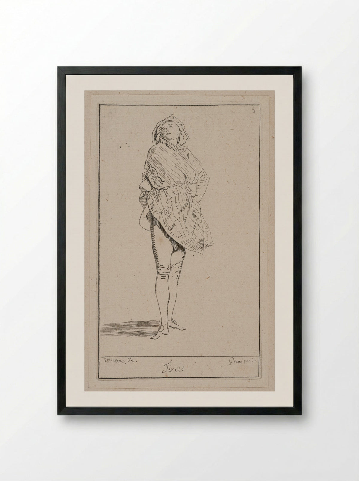 Tircis - Anne Claude Philippe de Thubières, comte de Caylus - Framed Print Black
