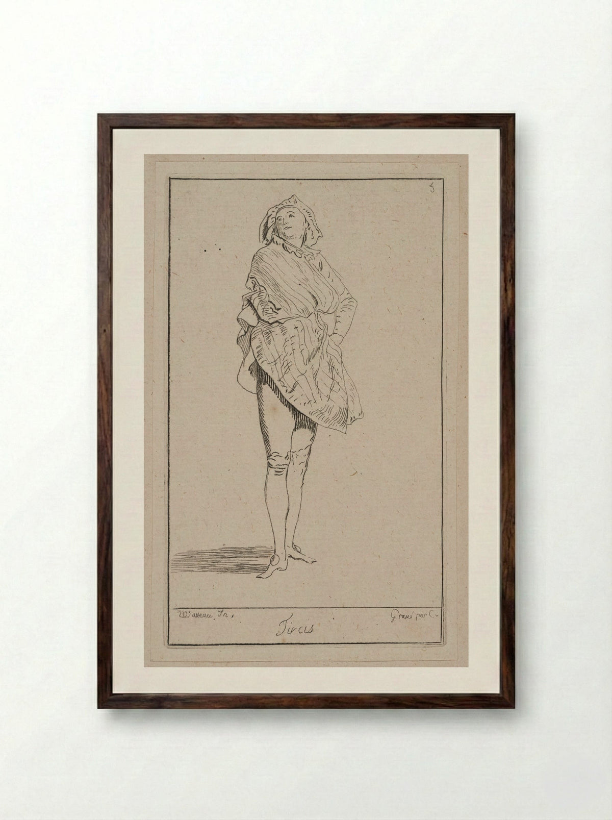 Tircis - Anne Claude Philippe de Thubières, comte de Caylus - Framed Print Dark Wood