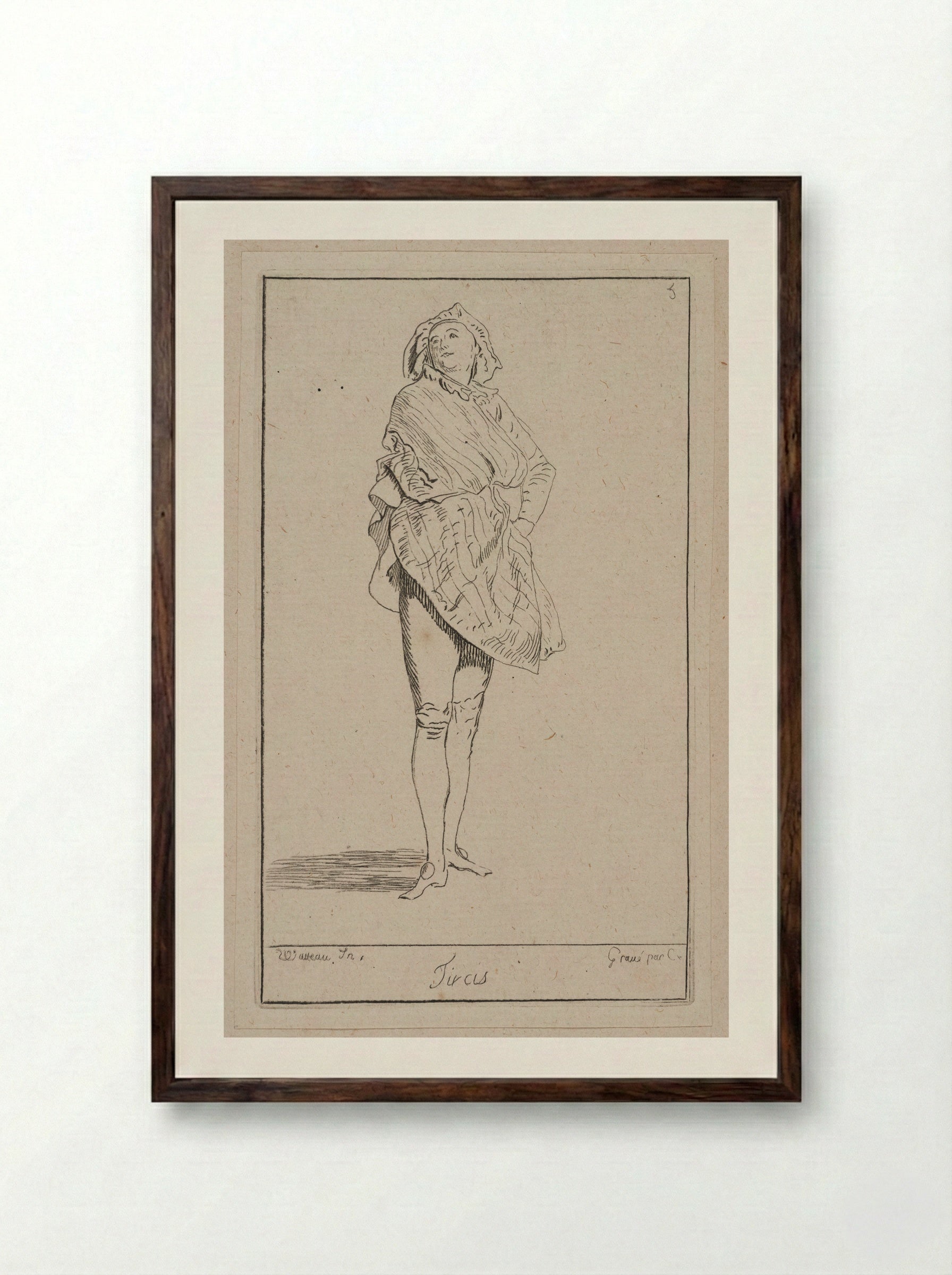 Tircis - Anne Claude Philippe de Thubières, comte de Caylus - Framed Print Dark Wood