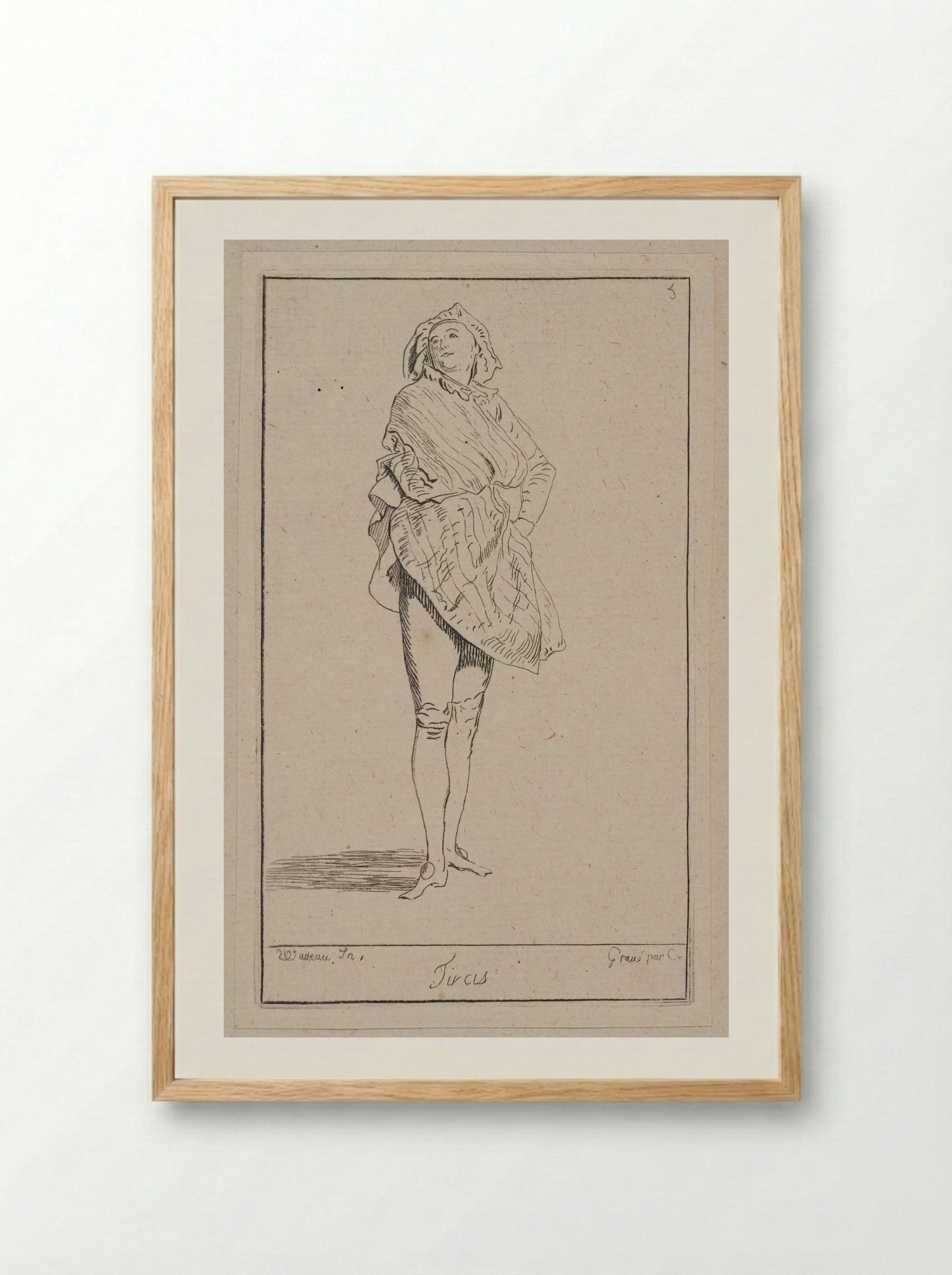 Tircis - Anne Claude Philippe de Thubières, comte de Caylus - Framed Print Wood