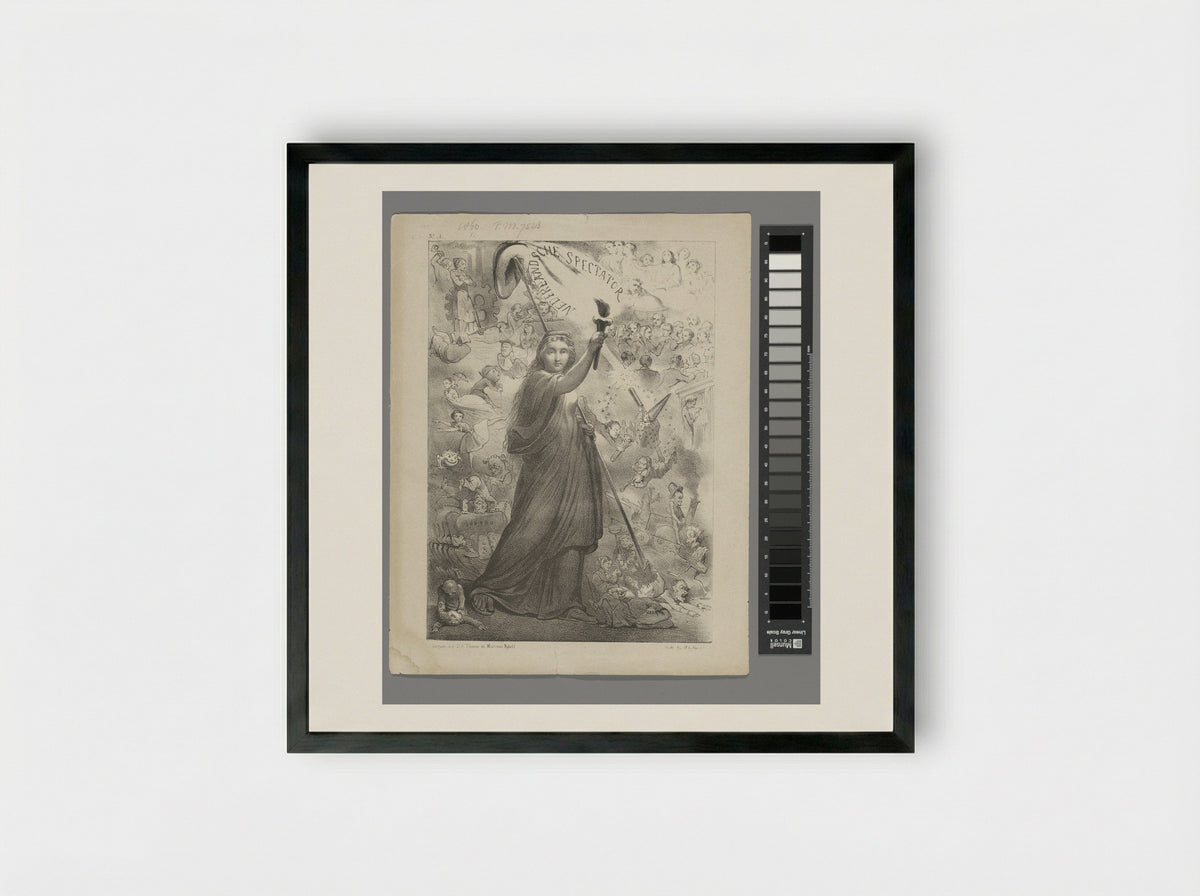 Titelblad De Nederlandsche Spectator, nr. 1 - Johan Michaël Schmidt Crans - Framed Print Black