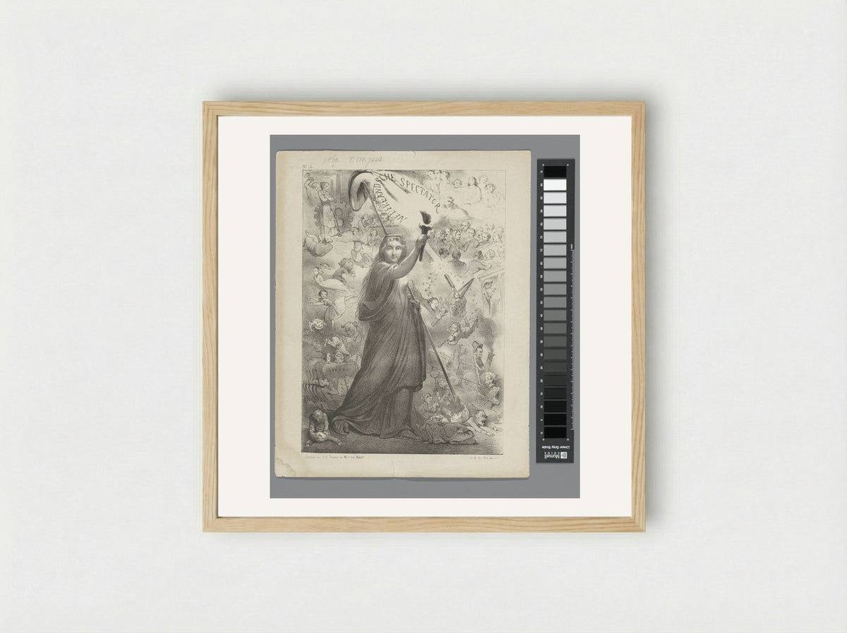 Titelblad De Nederlandsche Spectator, nr. 1 - Johan Michaël Schmidt Crans - Framed Print Wood
