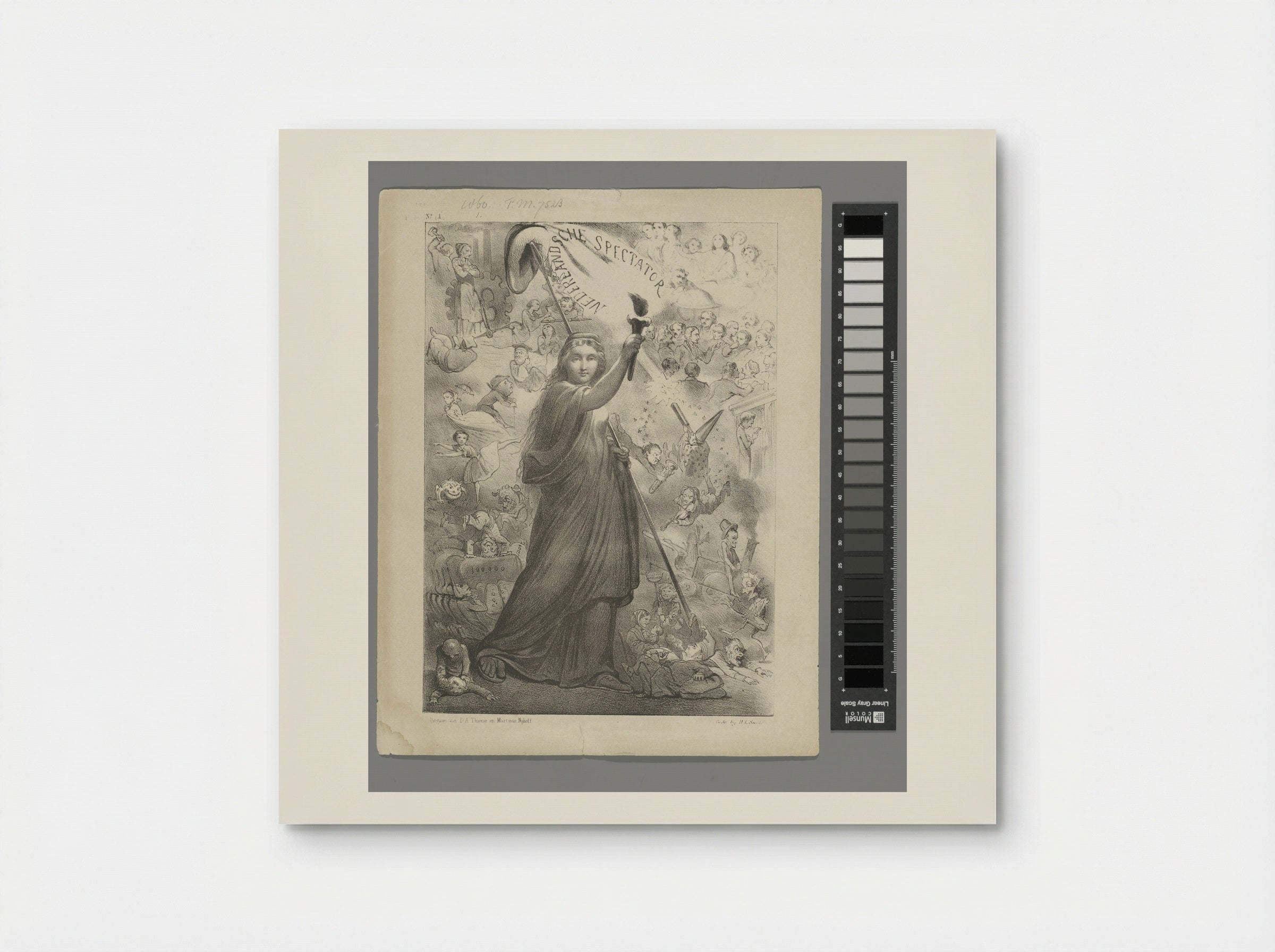 Titelblad De Nederlandsche Spectator, nr. 1 - Johan Michaël Schmidt Crans - Poster