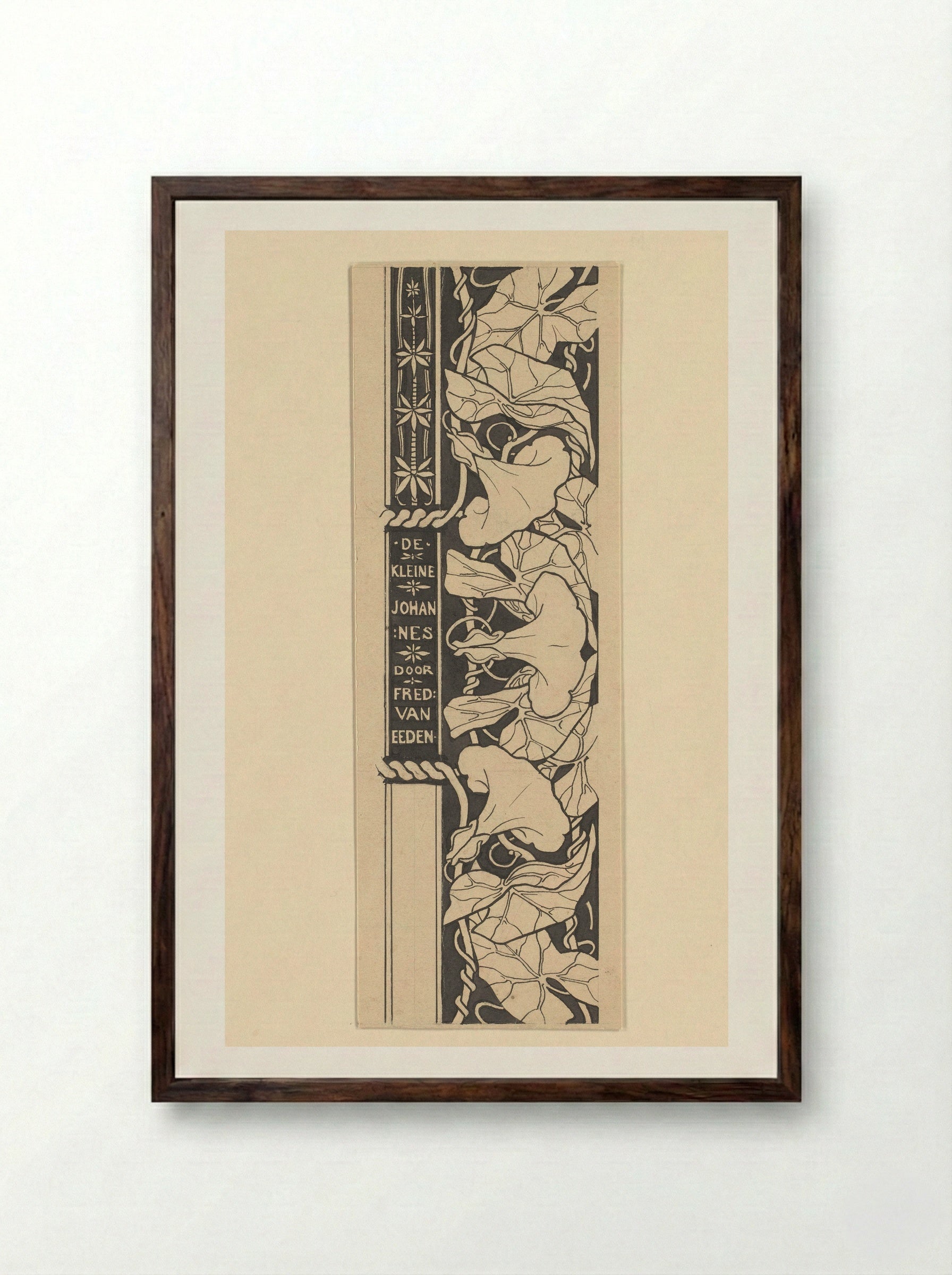 Titeldecoratie met winde - Edzard Koning - Framed Print Dark Wood