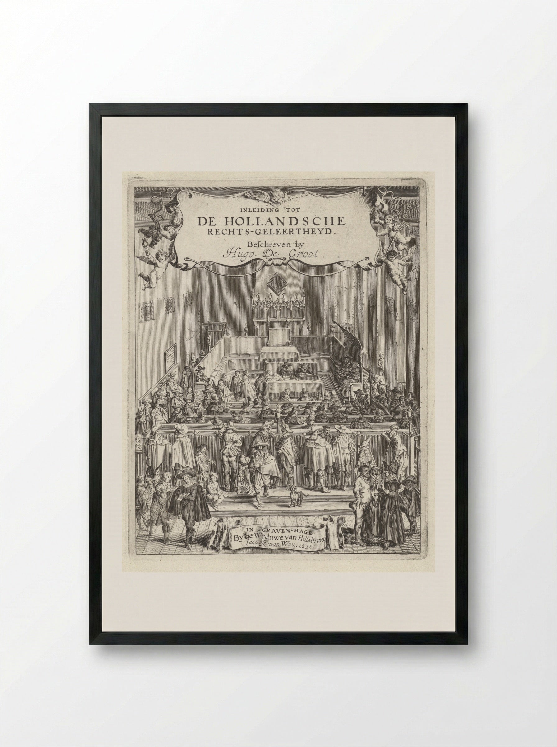 Titelpagina Inleiding tot de Hollandsche Rechtsgeleertheyd - Gillis van Scheyndel (I) - Framed Print Black