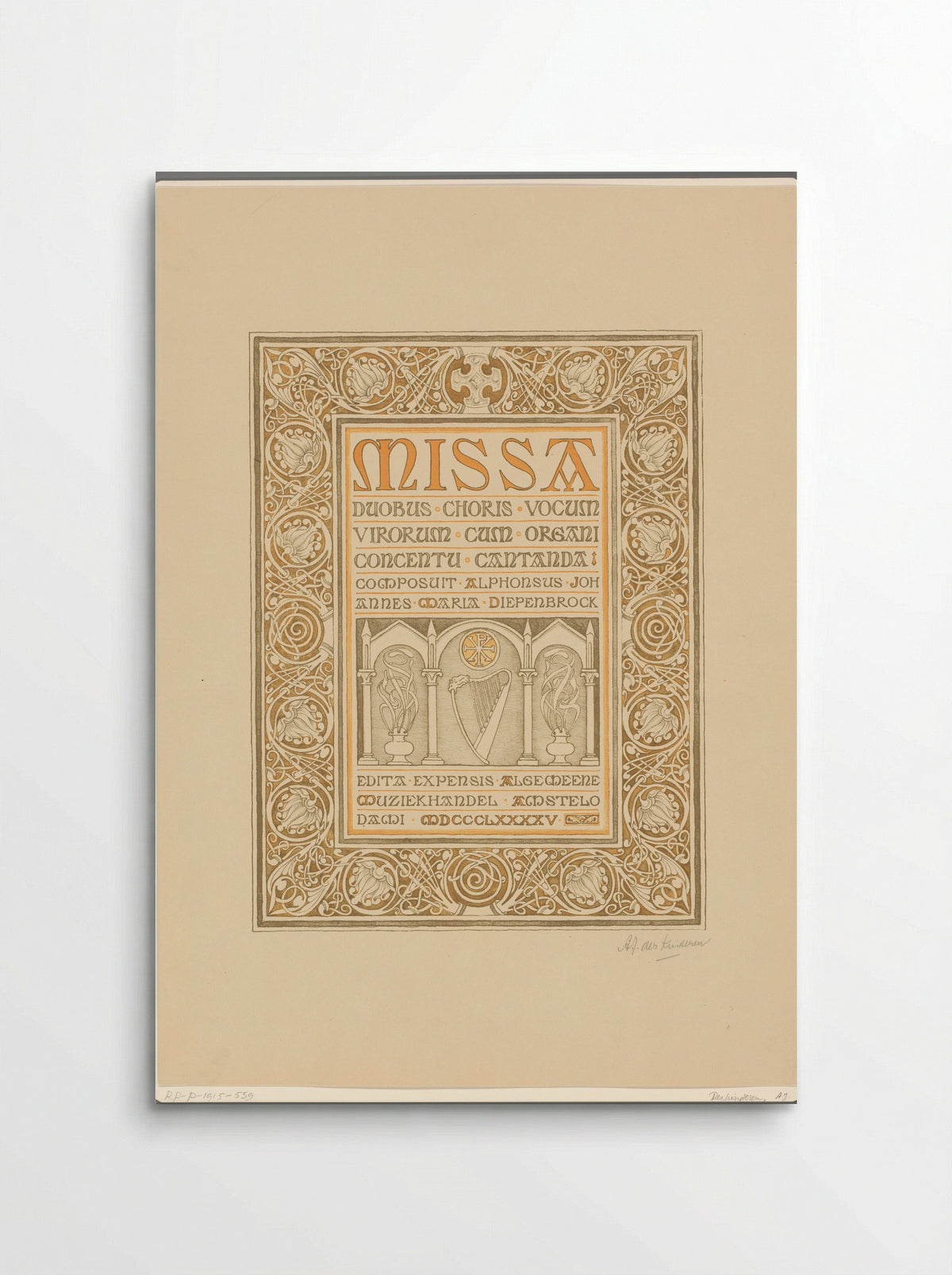 Titelpagina van de Missa van Alphons Diepenbrock - Antoon Derkinderen - Poster
