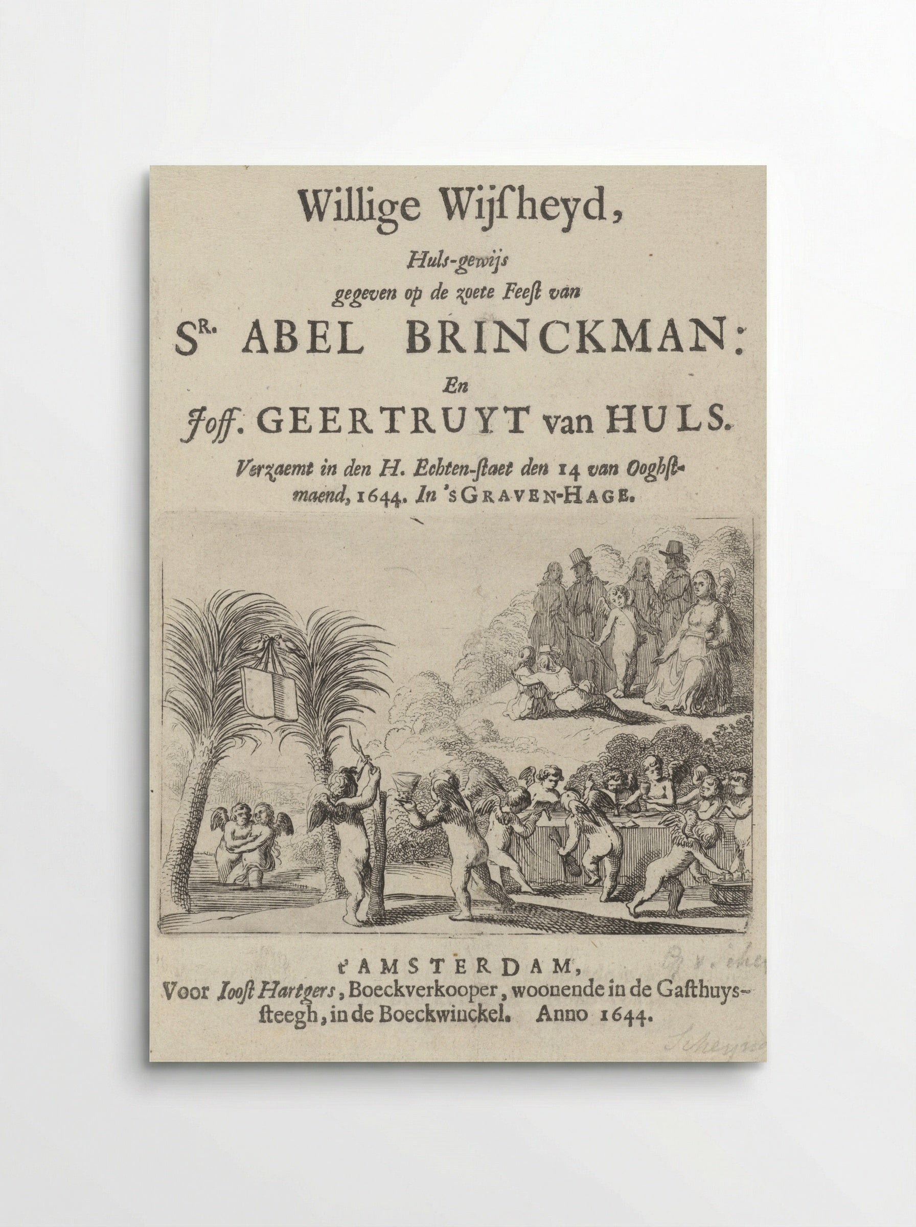 Titelpagina voor Willige Wysheijd - Gillis van Scheyndel (I) - Poster