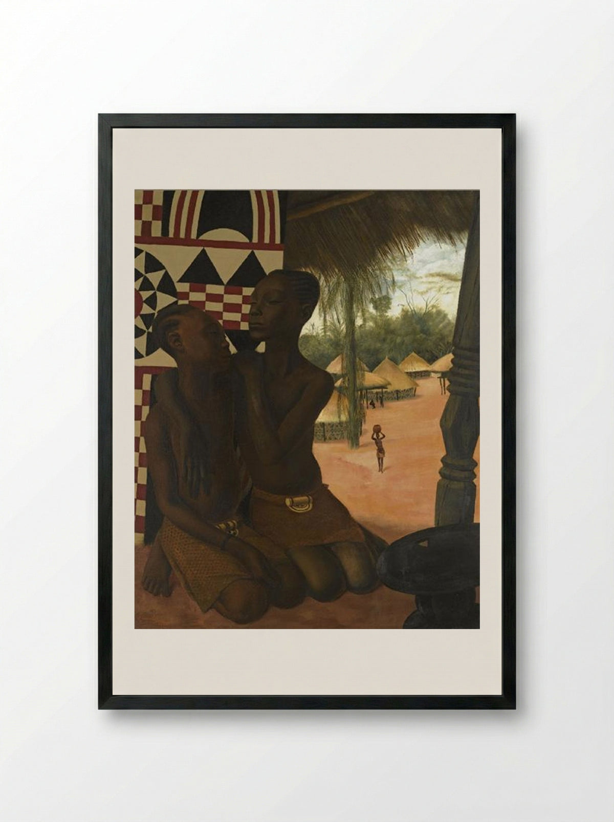 Titi and Naranghe, Daughters of Chief Eki Bondo - Alexandre Jacovleff - Framed Print Black