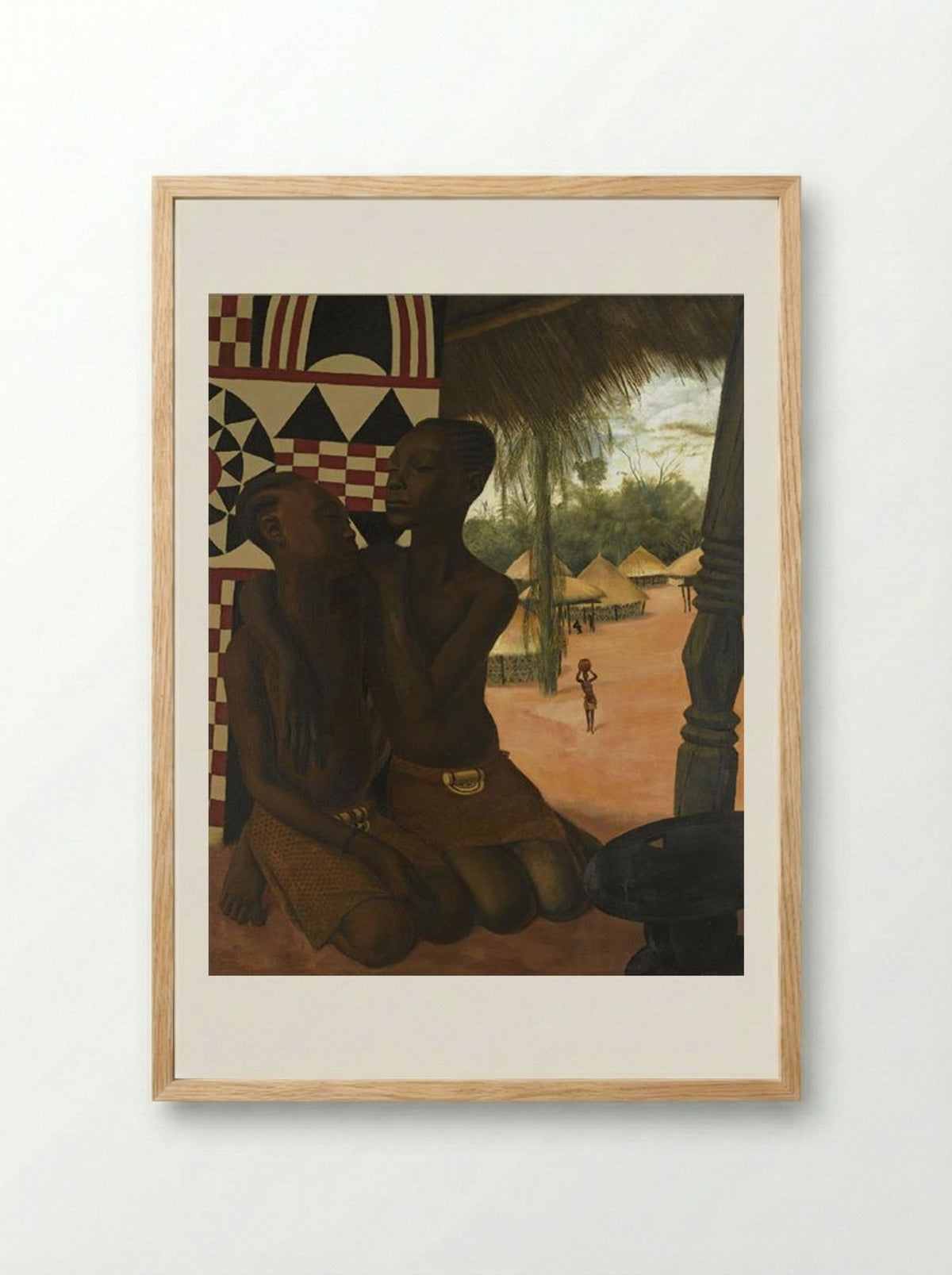 Titi and Naranghe, Daughters of Chief Eki Bondo - Alexandre Jacovleff - Framed Print Wood