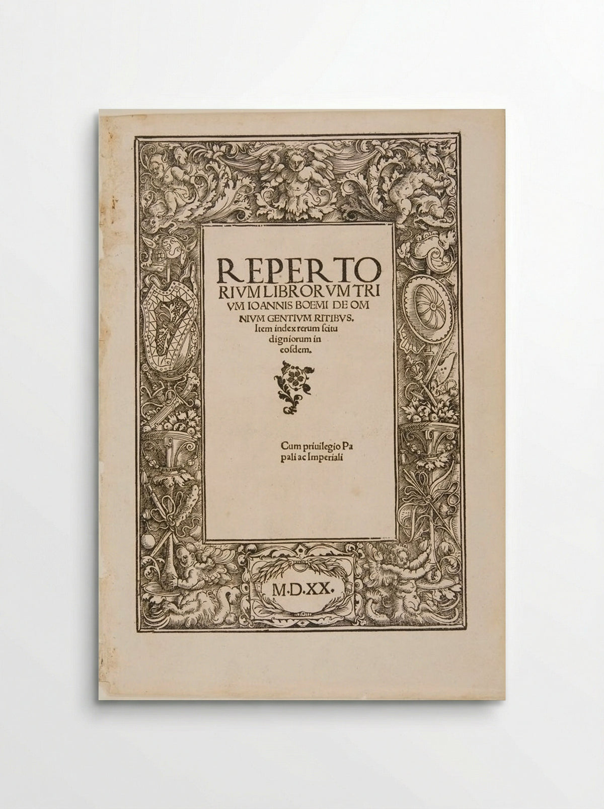 Title-Border for Omnium Gentium Mores - Hans Weiditz - Poster