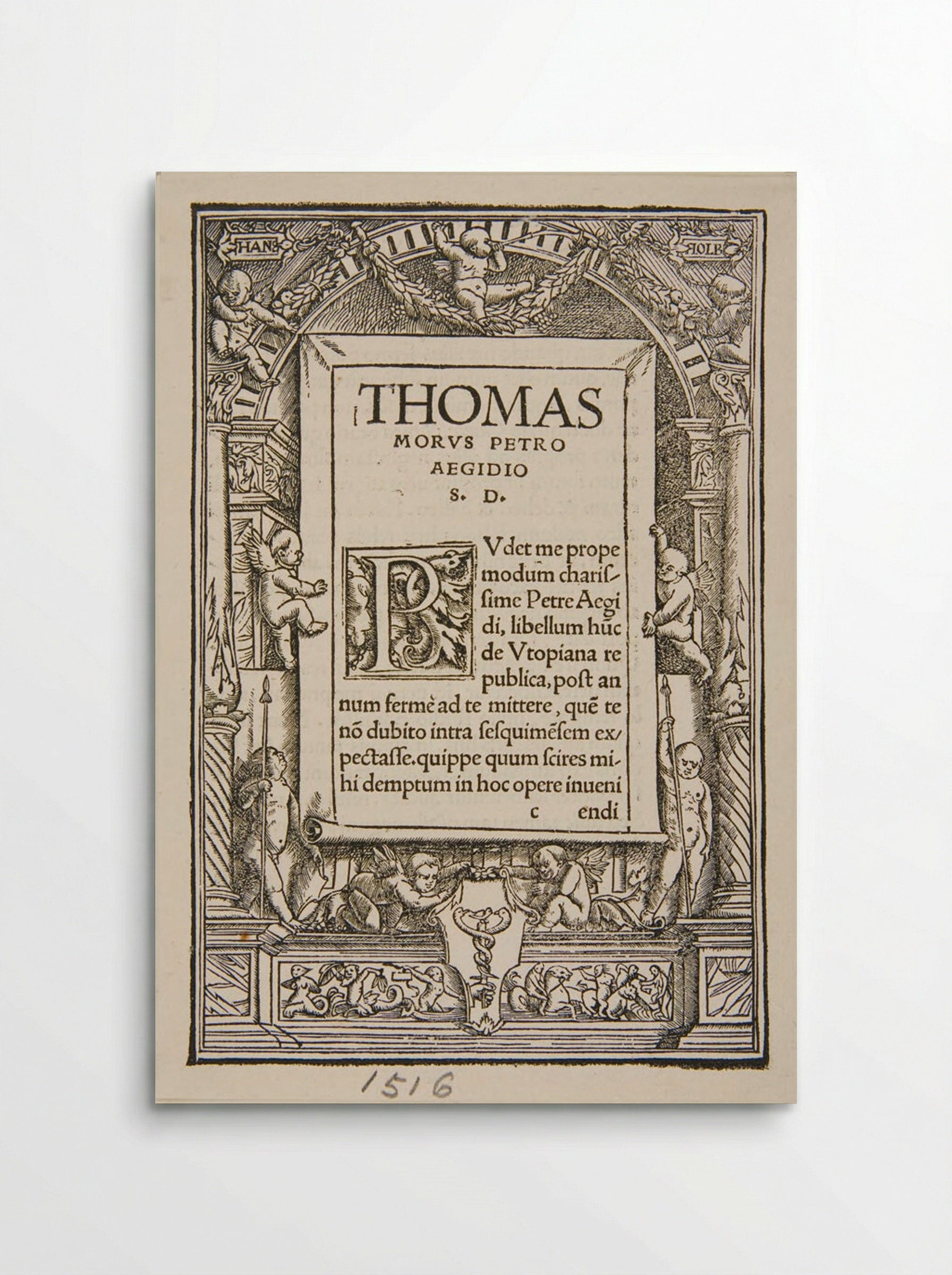 Title Border for Thomas More's Utopia - Hans Holbein the Younger - Poster