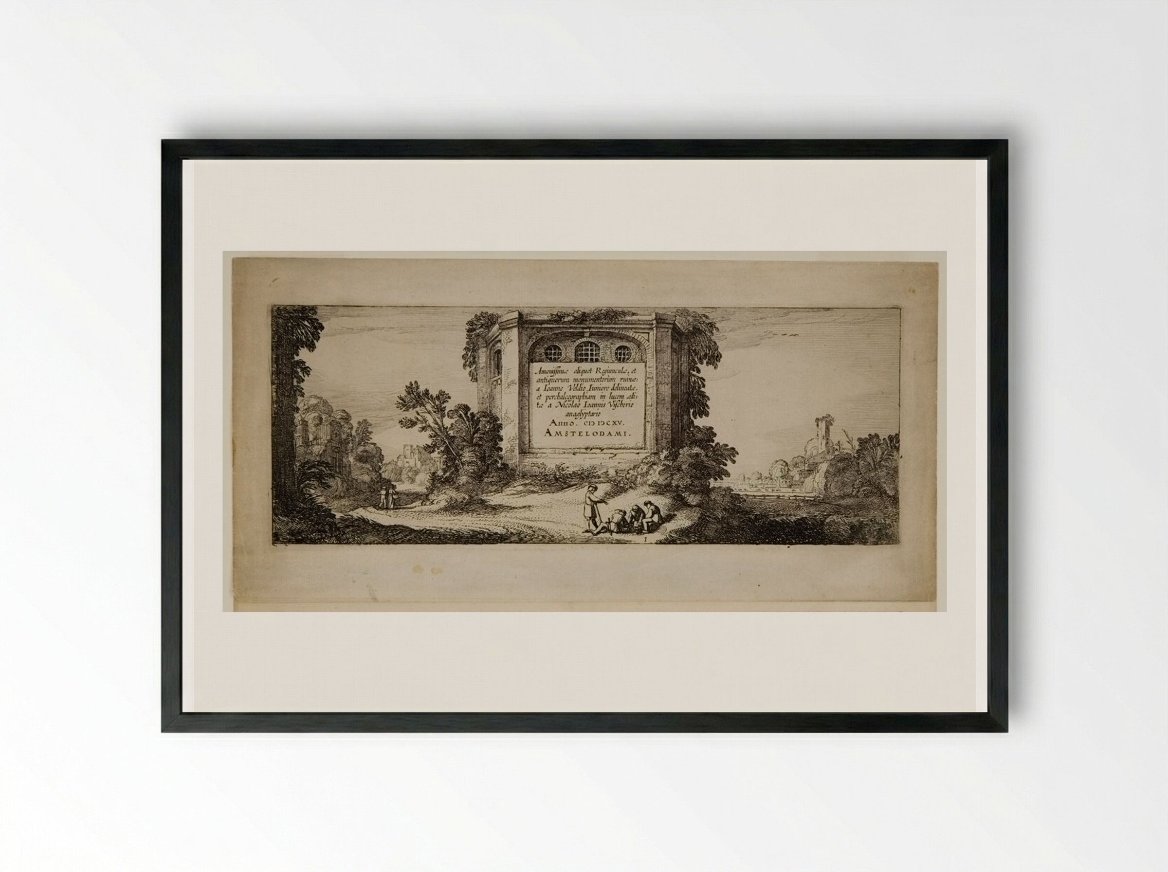 Title Page (Amoenissimae aliquot Regiunculae) - Jan van de Velde II - Framed Print Black