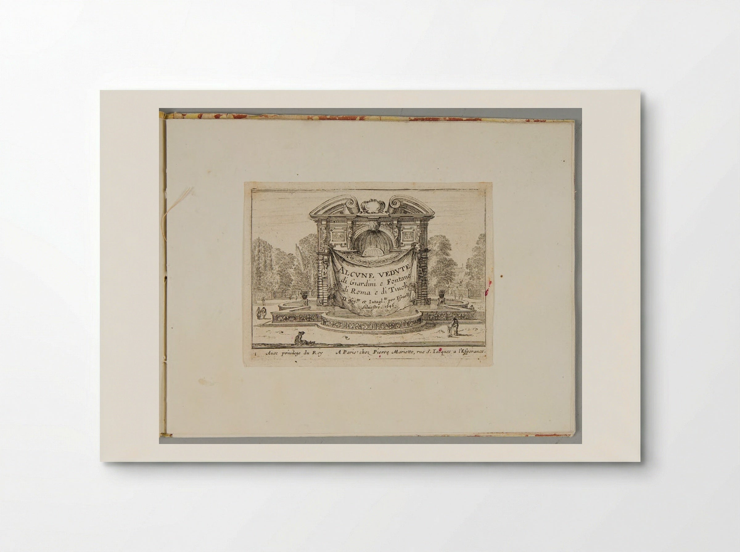 Title Page for Alcune Vedute di Giardini e Fontane di Roma e di Tivoli - Israël Silvestre - Poster
