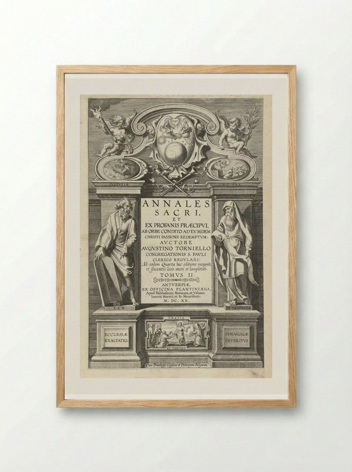 Title Page for Annales Sacri, Volume II - Theodoor Galle - Framed Print Wood