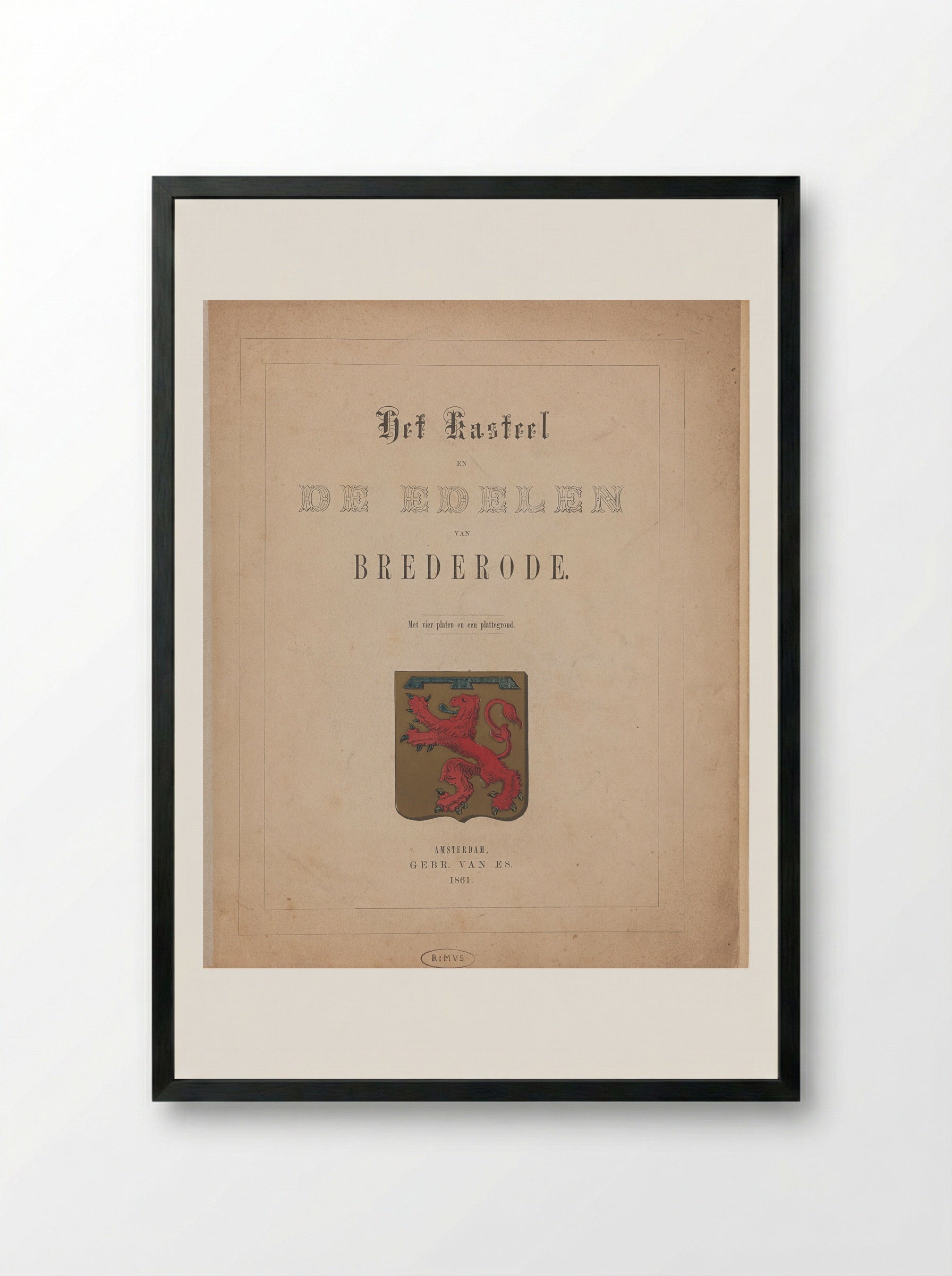 Title Page for Het kasteel en de edelen van Brederode - Isaac Weissenbruch - Framed Print Black