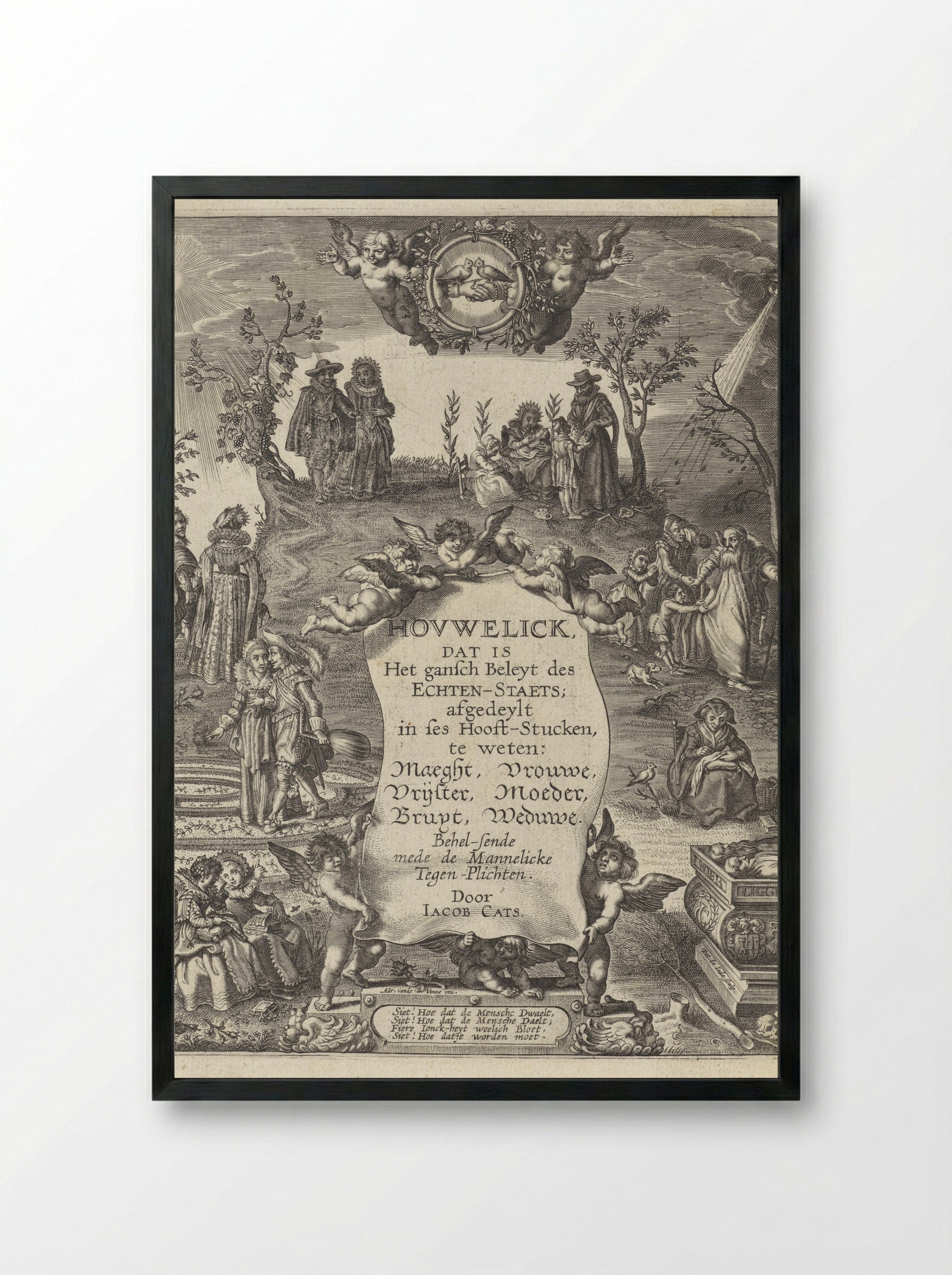Title Page for Hovwelick - Adriaen van de Venne - Framed Print Black