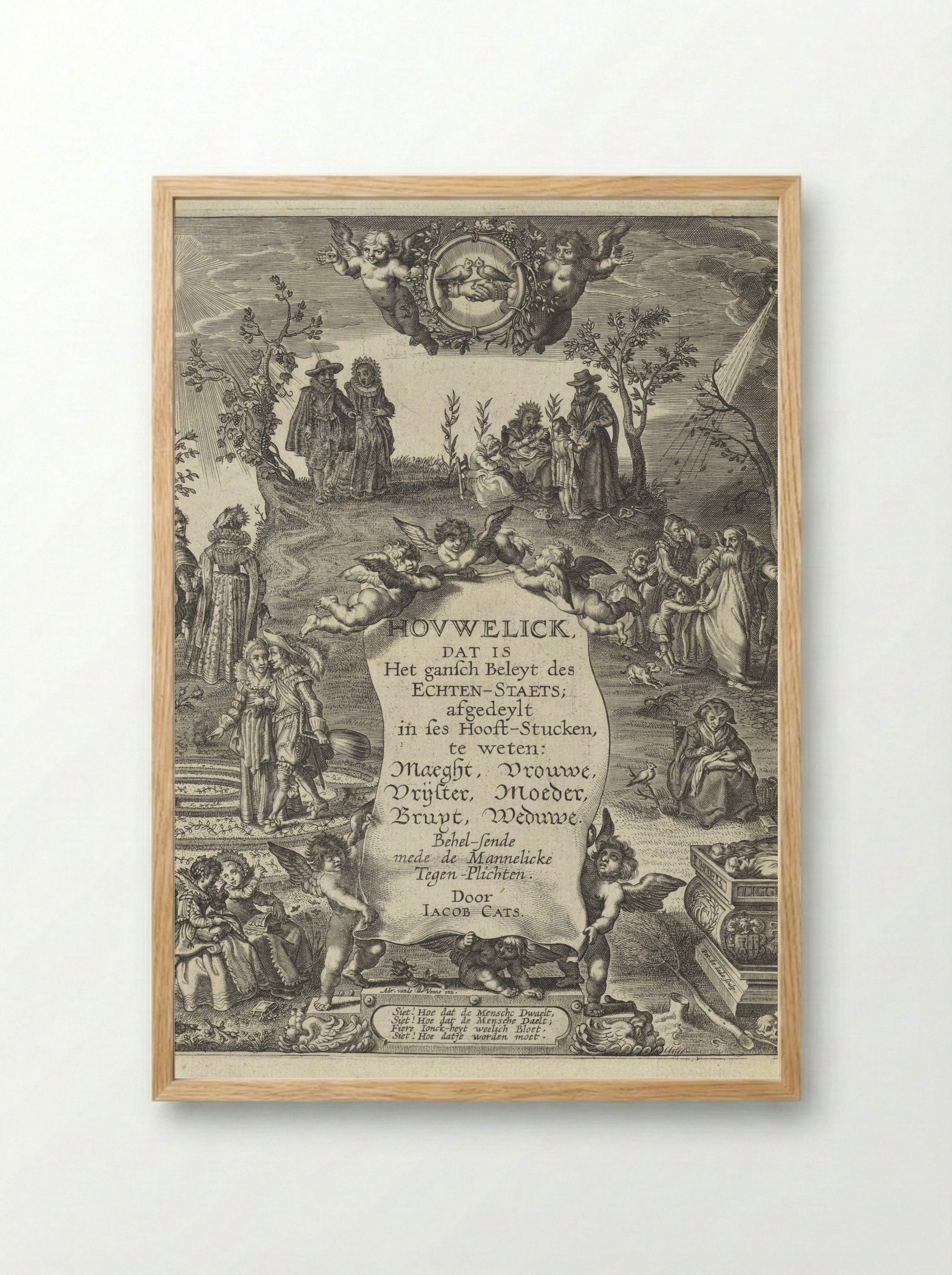 Title Page for Hovwelick - Adriaen van de Venne - Framed Print Wood