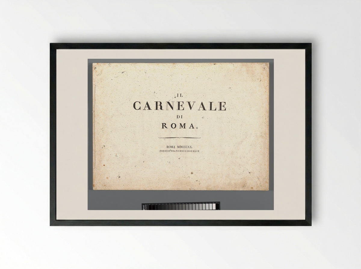 Title Page for Il Carnevale di Roma - Carl Gustaf Hjalmar Mörner - Framed Print Black