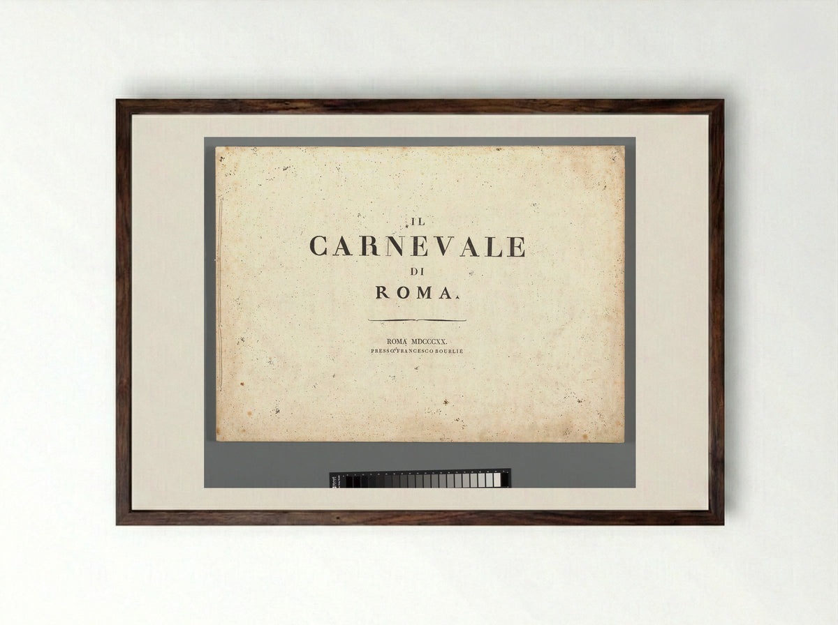 Title Page for Il Carnevale di Roma - Carl Gustaf Hjalmar Mörner - Framed Print Dark Wood