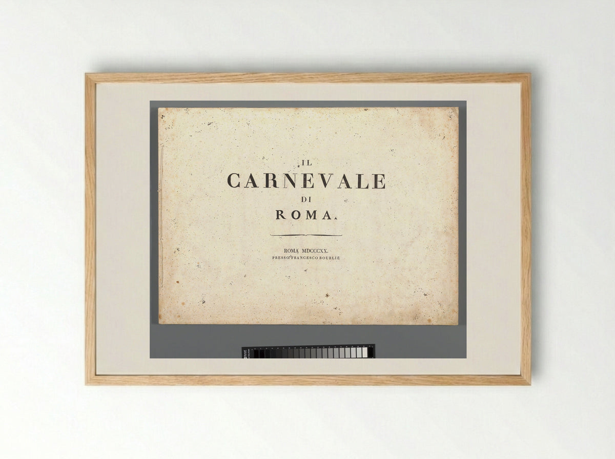 Title Page for Il Carnevale di Roma - Carl Gustaf Hjalmar Mörner - Framed Print Wood