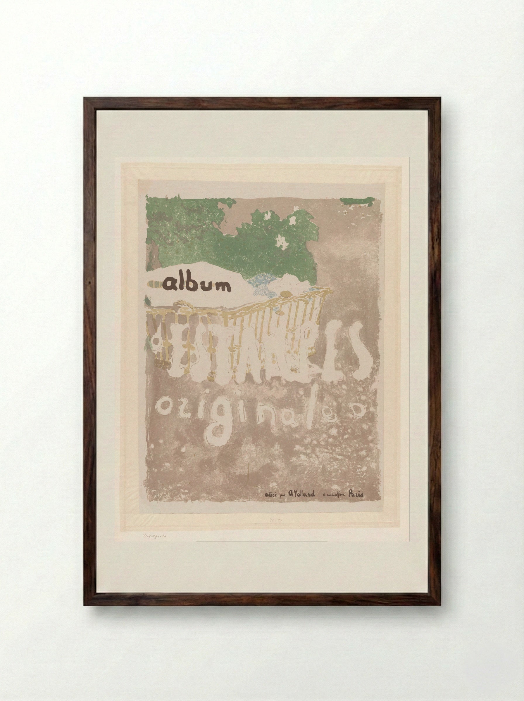Title Page for L'Album d'Estampes Originales de la Galerie Vollard, Vol. 2 - Édouard Vuillard - Framed Print Dark Wood