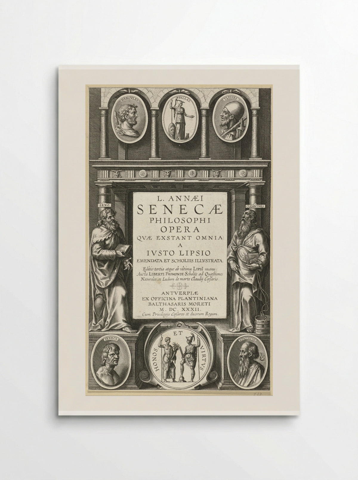 Title Page for L. Annaei Senecae Philosophi Opera - Theodoor Galle - Poster