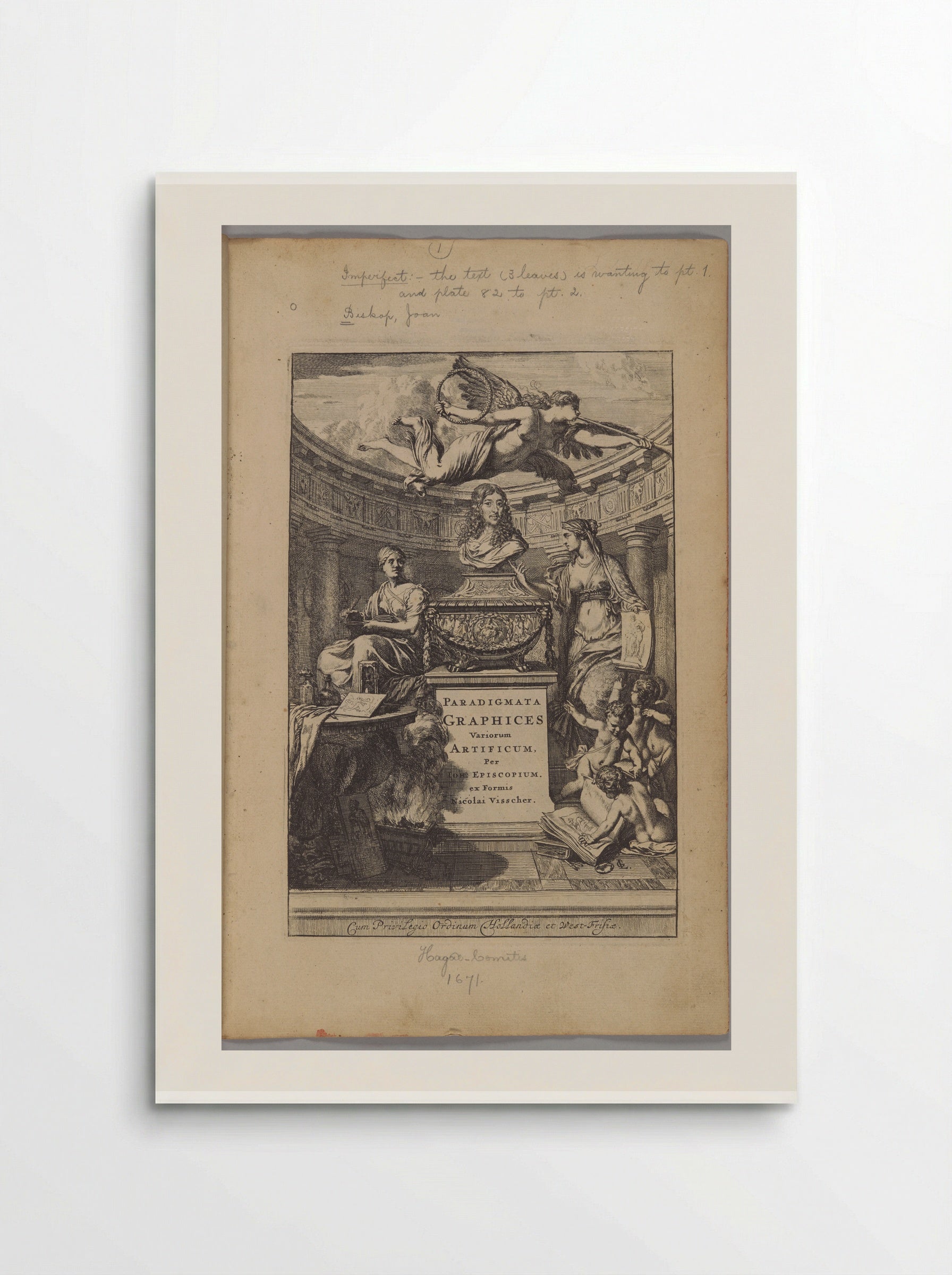 Title Page for Paradigmata Graphices - Gérard de Lairesse - Poster