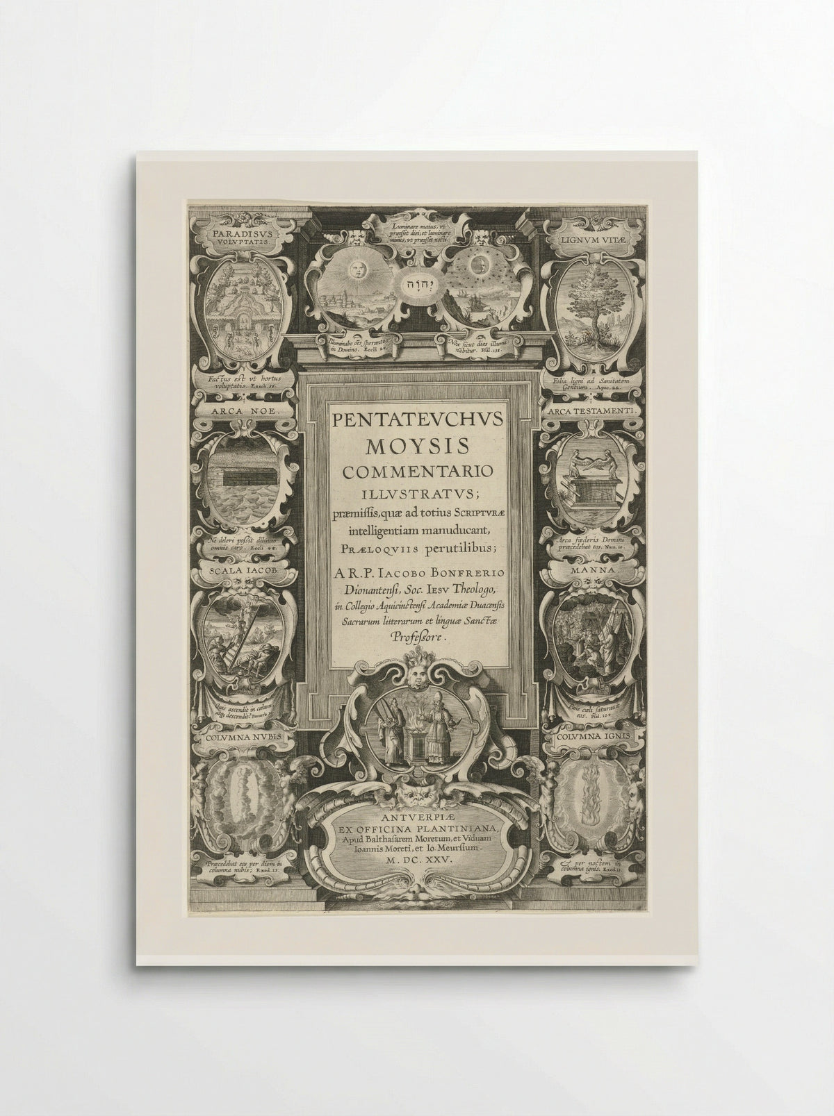 Title Page for Pentateuchus Moysis Commentario Illustratus - Theodoor Galle - Poster