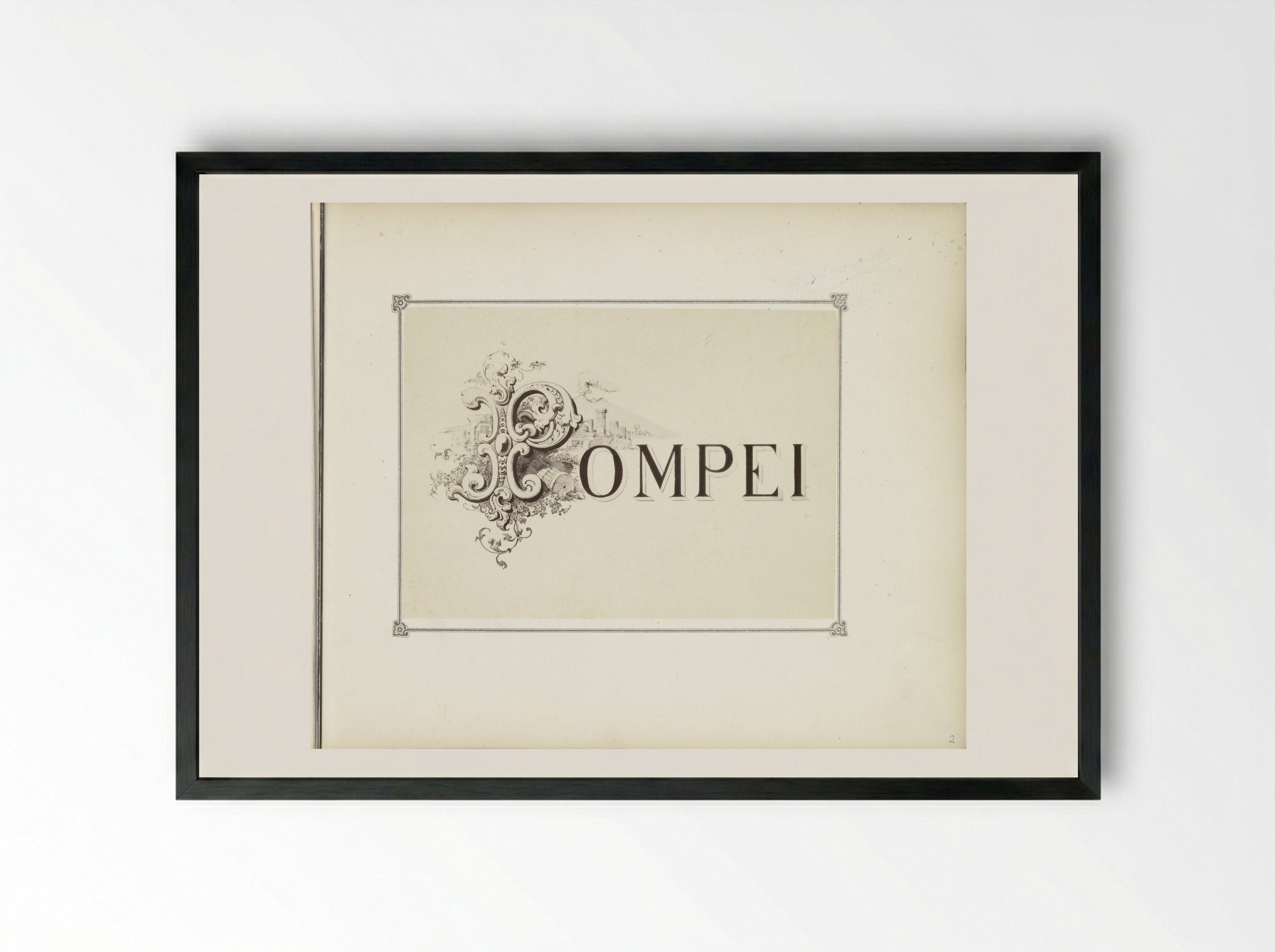 Title Page for Pompei Album - Giorgio Sommer - Framed Print Black