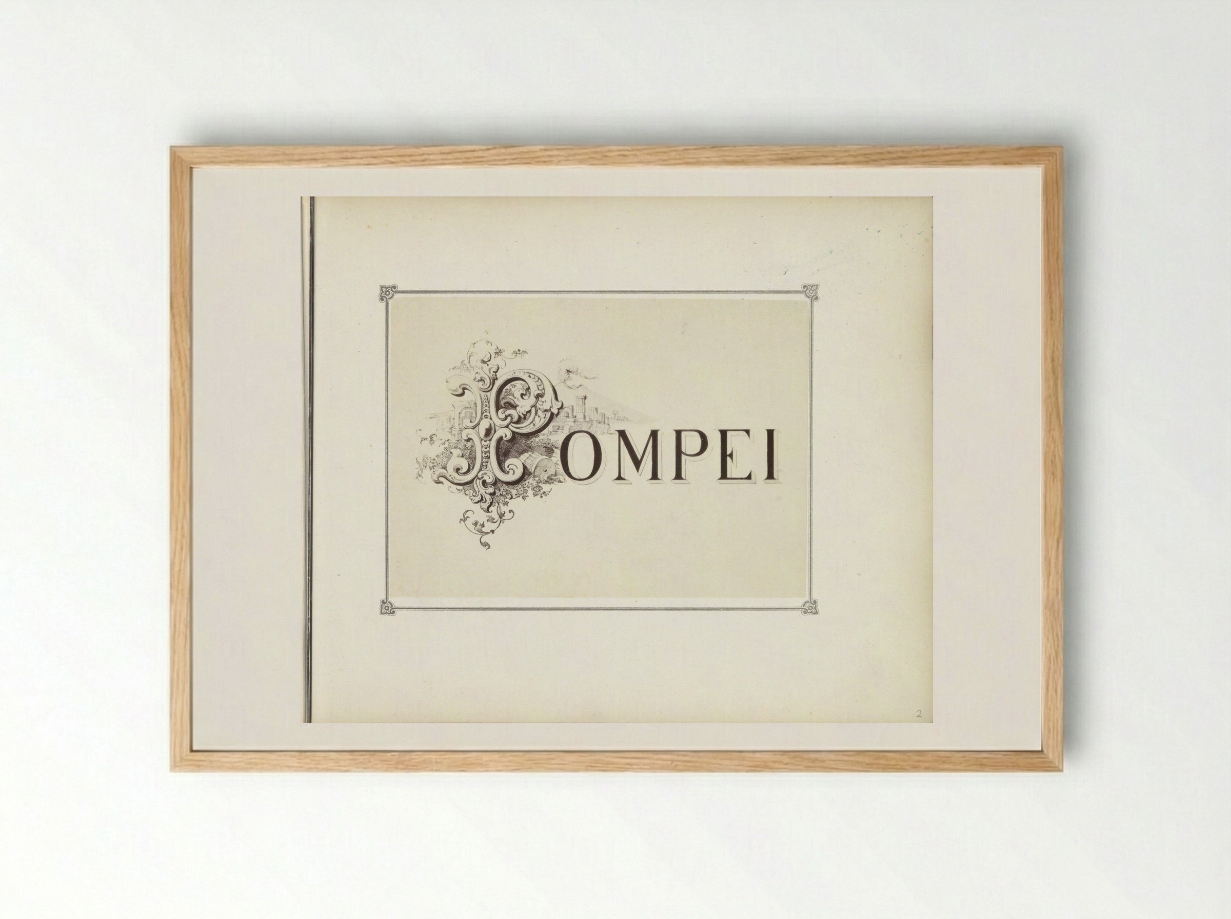 Title Page for Pompei Album - Giorgio Sommer - Framed Print Wood