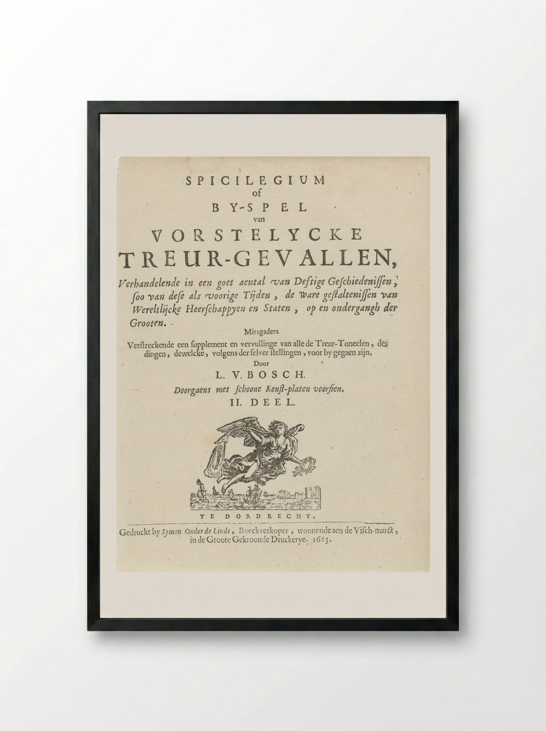 Title Page for Spicilegium - Arnold Houbraken - Framed Print Black